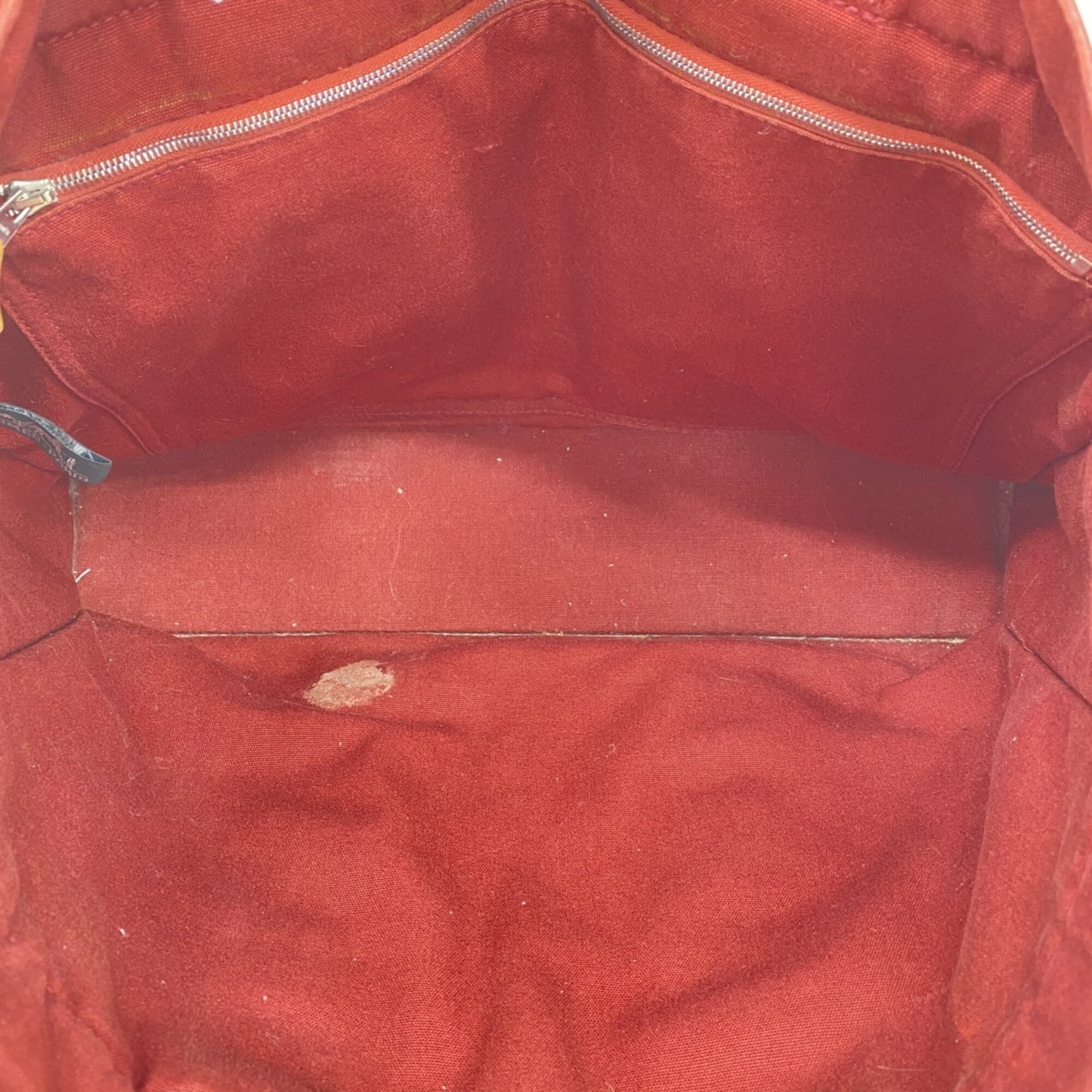 Hermes Red Color Canvas Tote Bag (Pre-Owned)