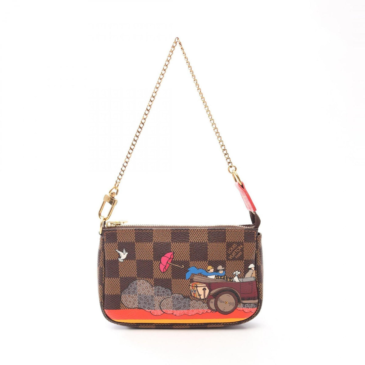 Louis Vuitton Brown Multi-Color Coated Canvas Leather Handbag Pochette (Pre-Owned)