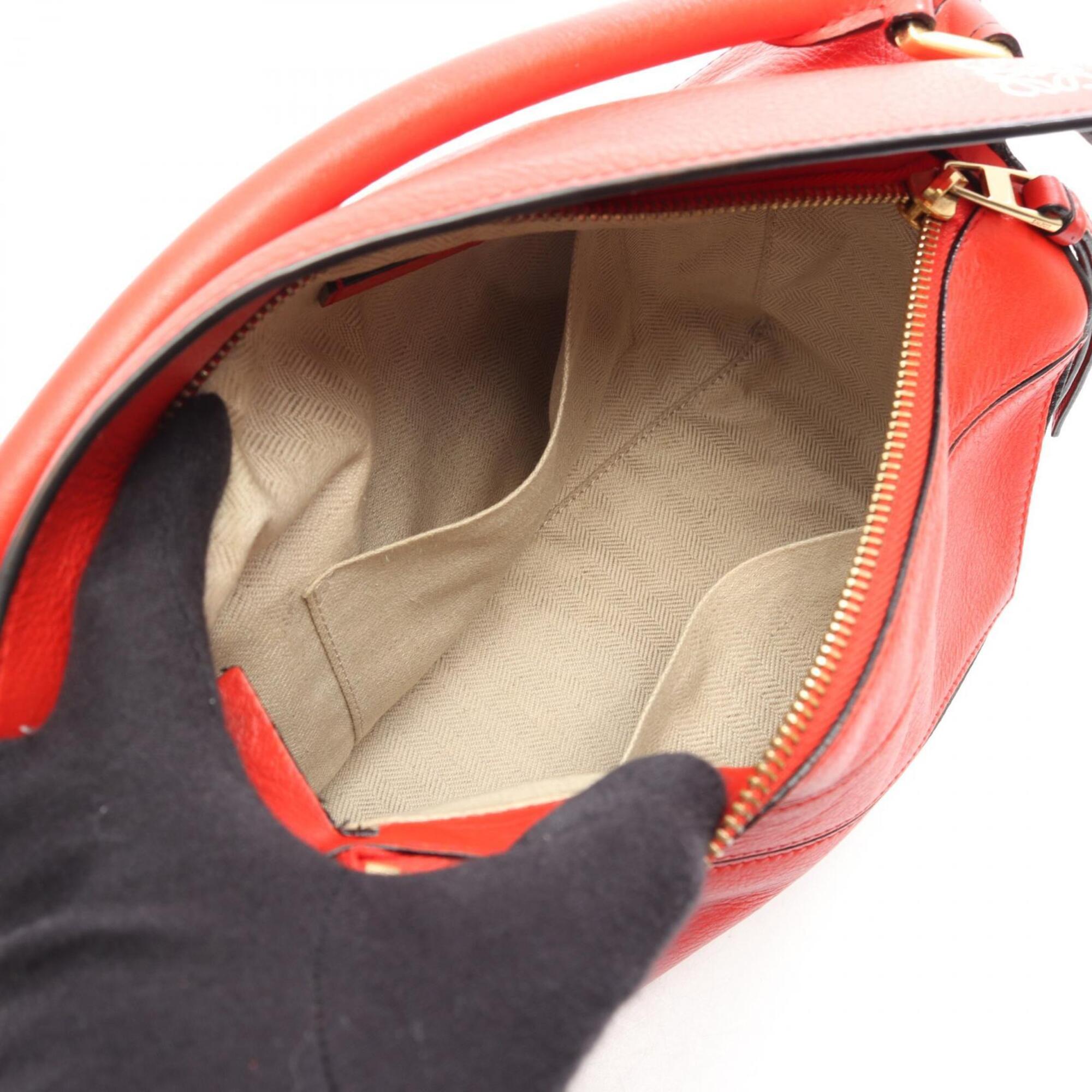 Loewe Red Color Leather Handbag (Pre-Owned)