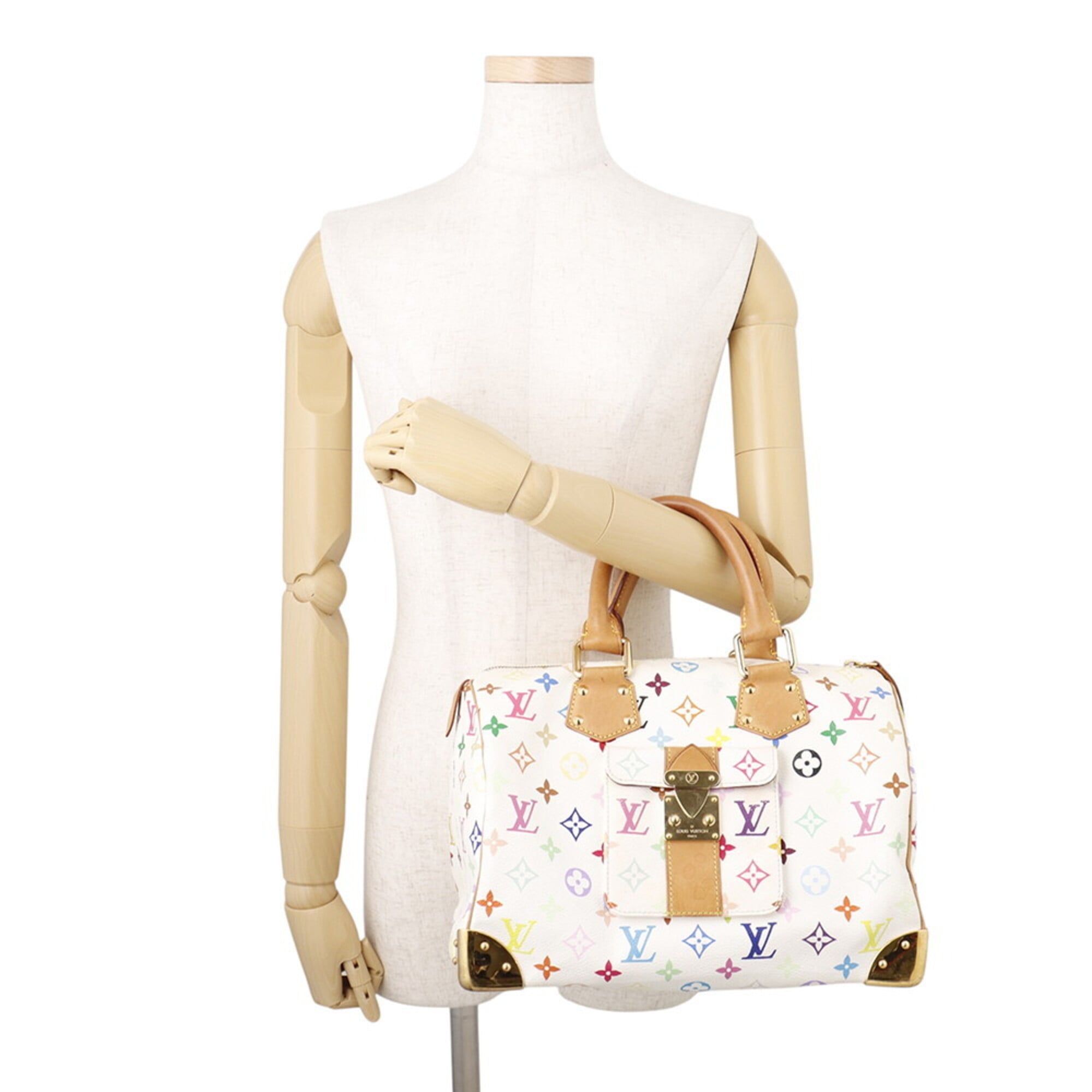 Louis Vuitton Blanc Red Color Monogram Multicolore Handbag (Pre-Owned)