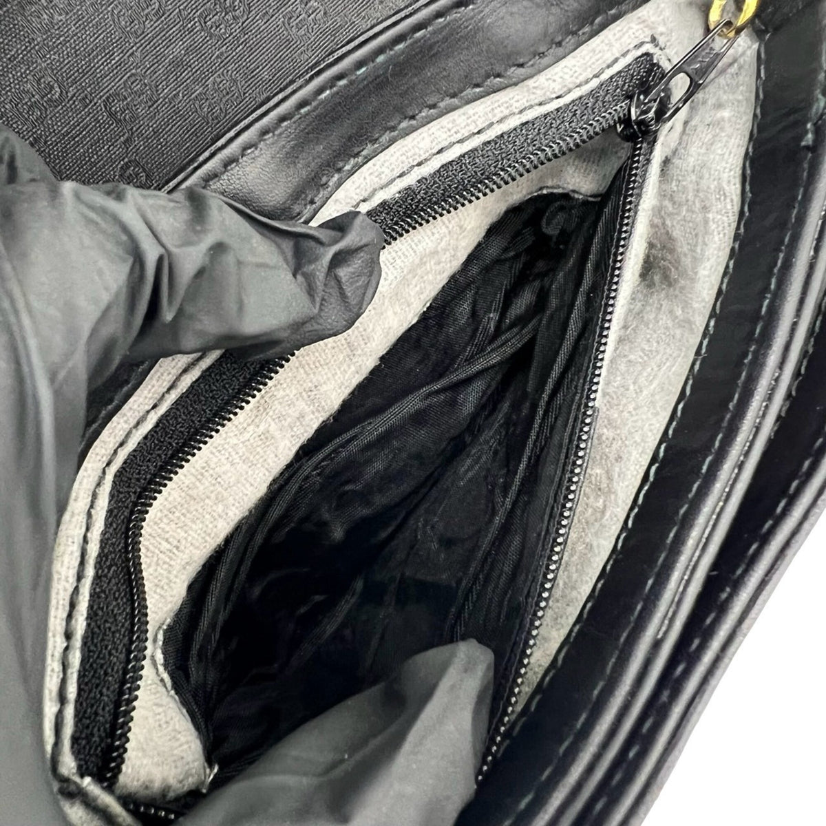 Gucci Black Leather Pvc Pochette Shoulder Bag (Pre-Owned)