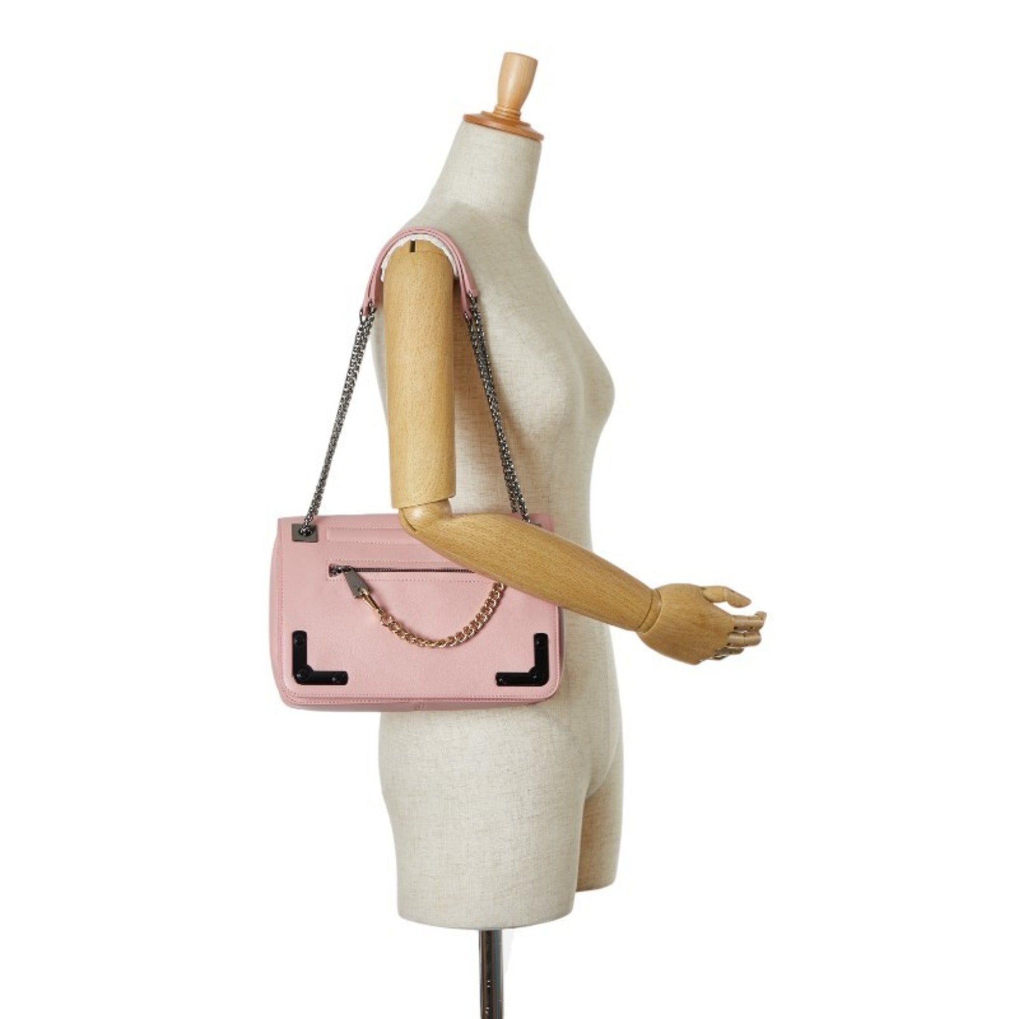 Furla Pink Leather Handbag Shoulder Bag (Pre-Owned)