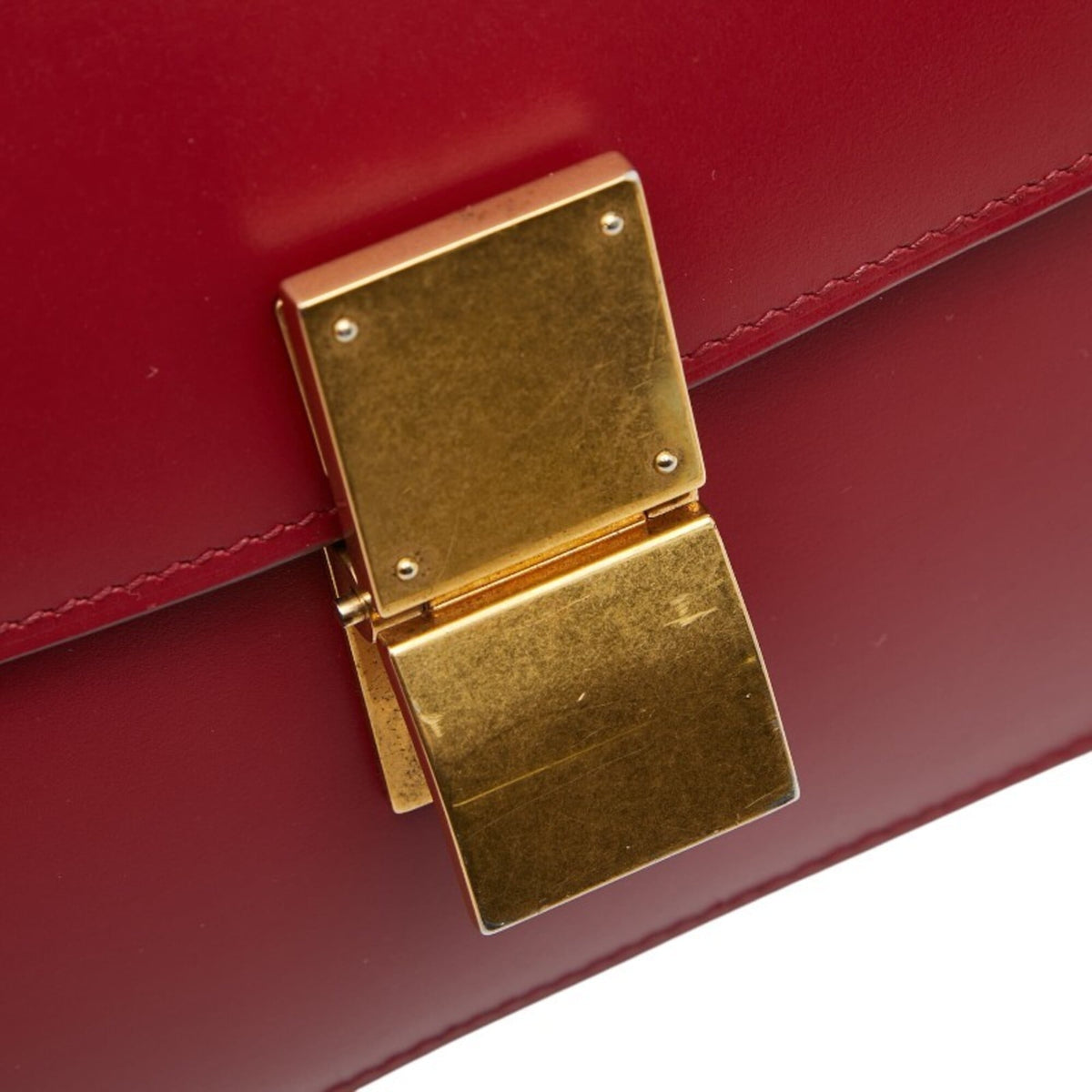 Celine Red Color Leather Handbag Shoulder Bag (Pre-Owned)
