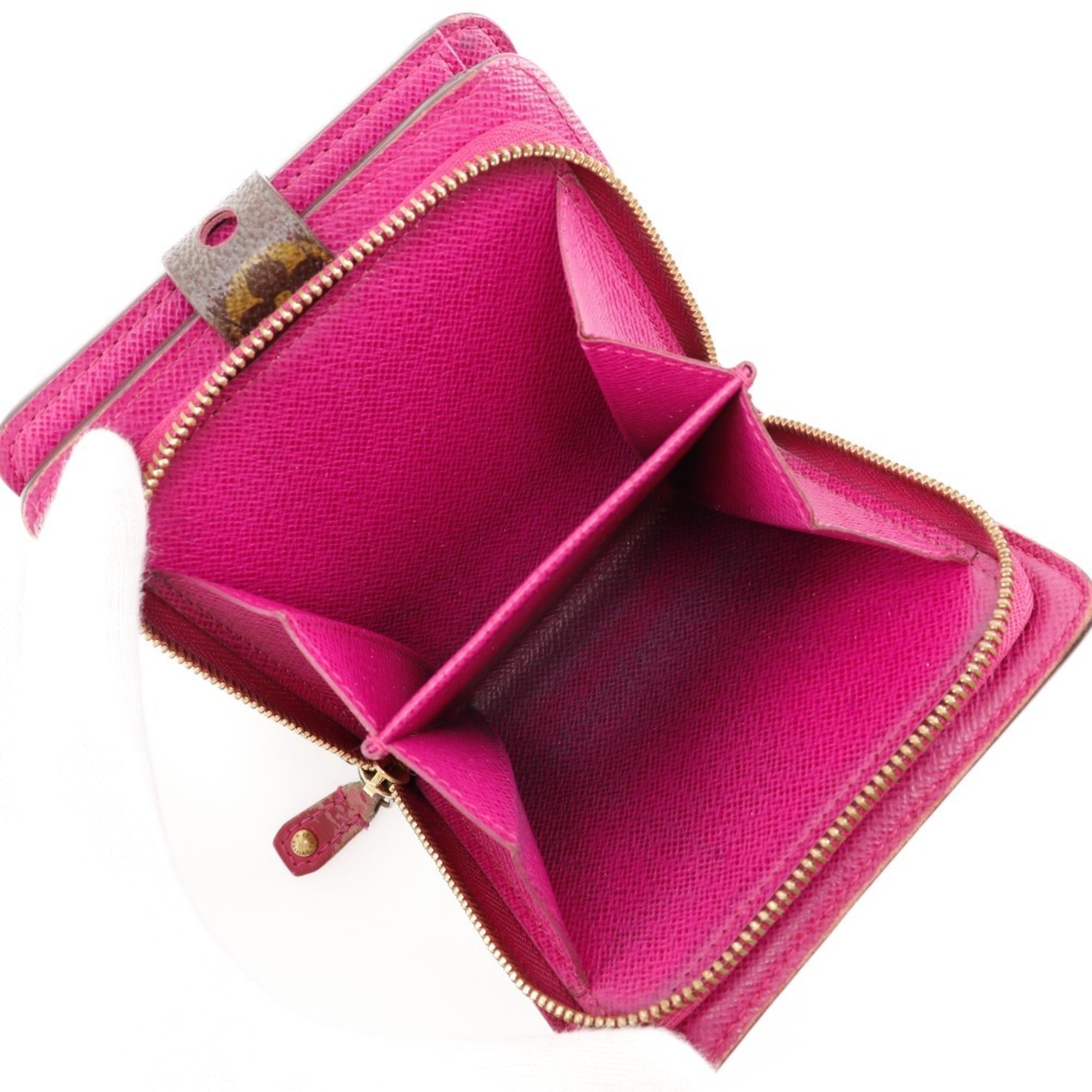 Louis Vuitton Brown Fuchsia Monogram Pink Monogram Wallet (Bi-Fold) (Pre-Owned)