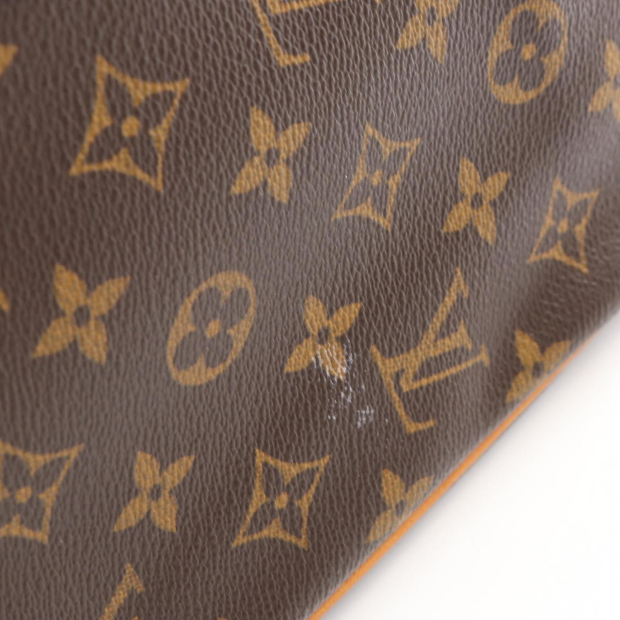 Louis Vuitton Brown Coated Canvas Leather Handbag Tote Bag (Pre-Owned)
