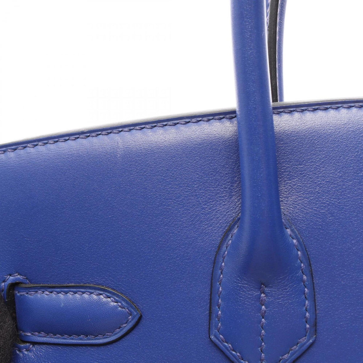 Hermes Blue Leather Tadelakt Leather Handbag (Pre-Owned)