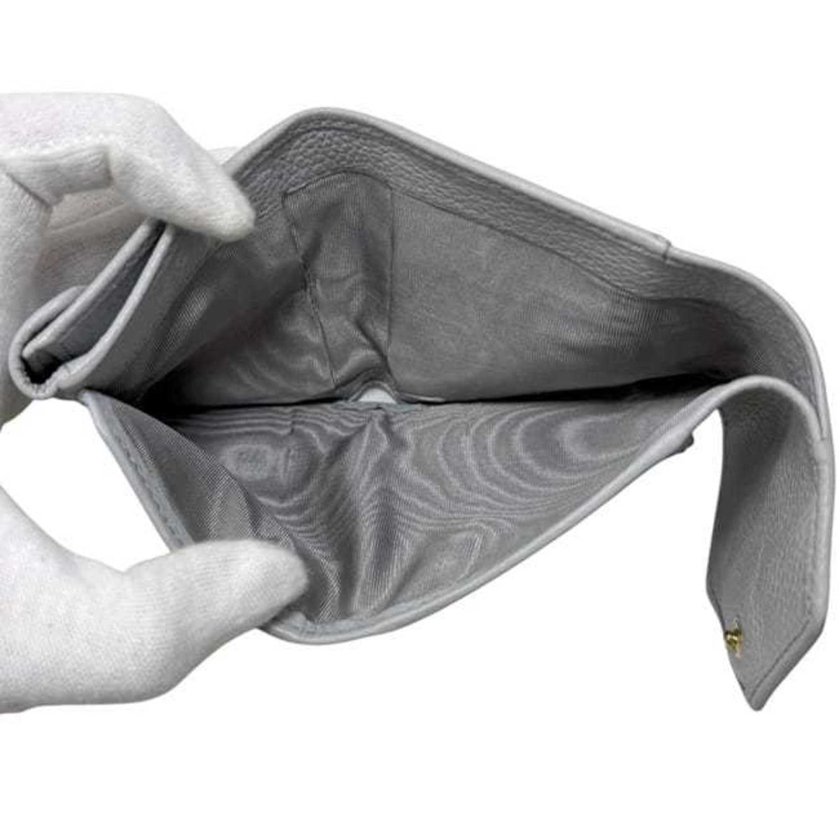 Miu Miu Gray Leather Wallet (Tri-Fold) (Pre-Owned)