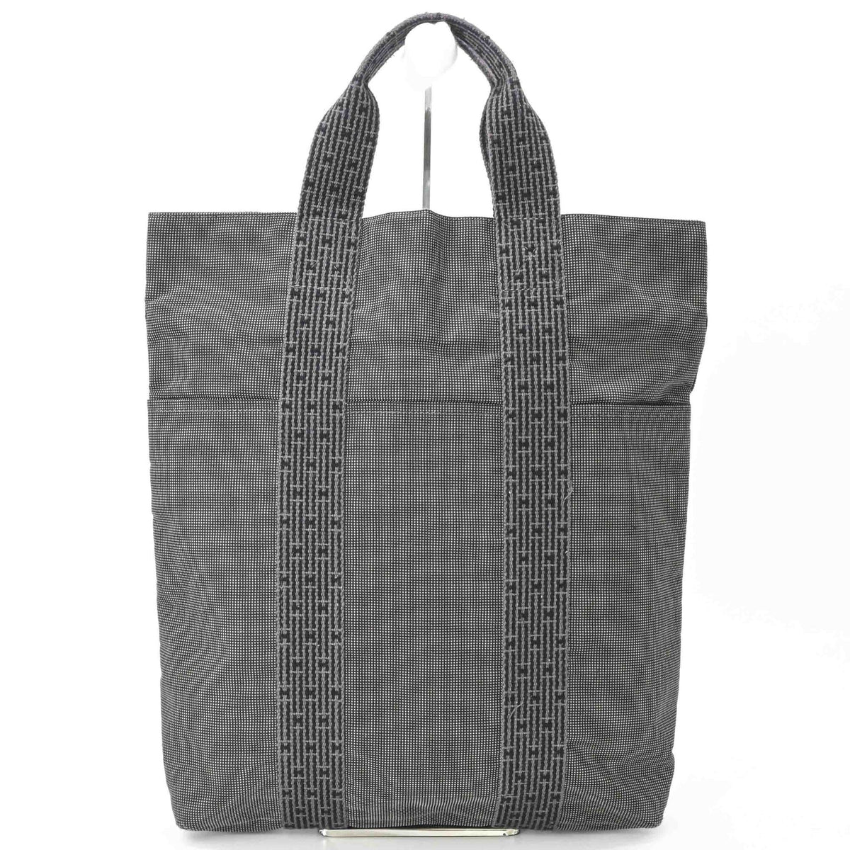 Hermes Her Line Gray Canvas Handbag Tote Bag (Pre-Owned)