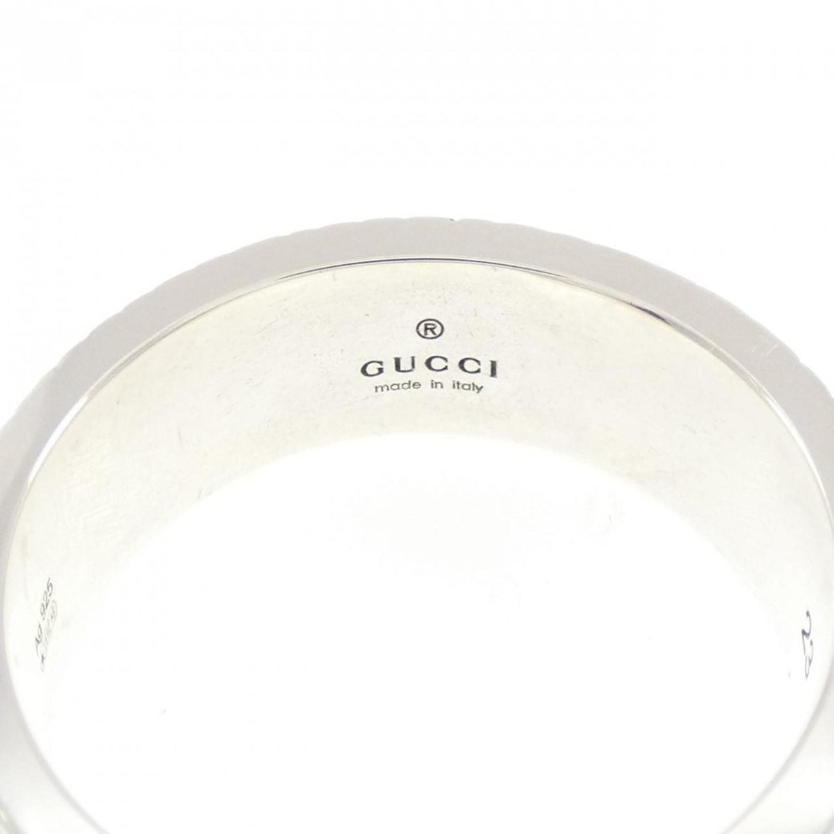 Gucci Silver Black Silver 925 Band Ring (Pre-Owned)