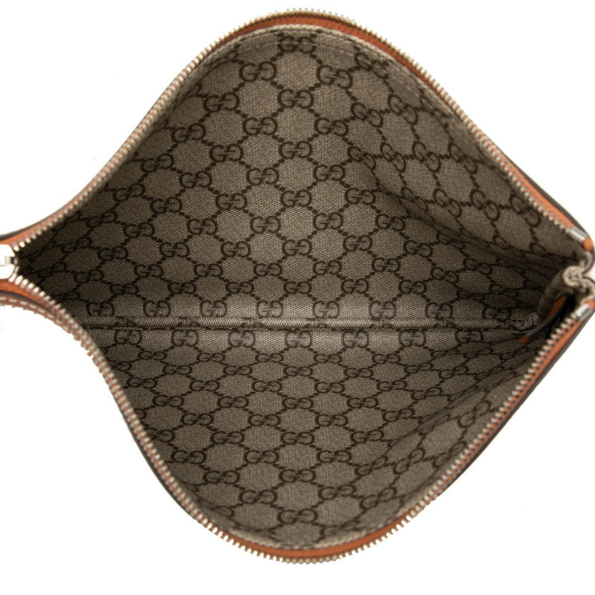 Gucci Brown Ivory Canvas Leather Pvc Clutch Bag (Pre-Owned)