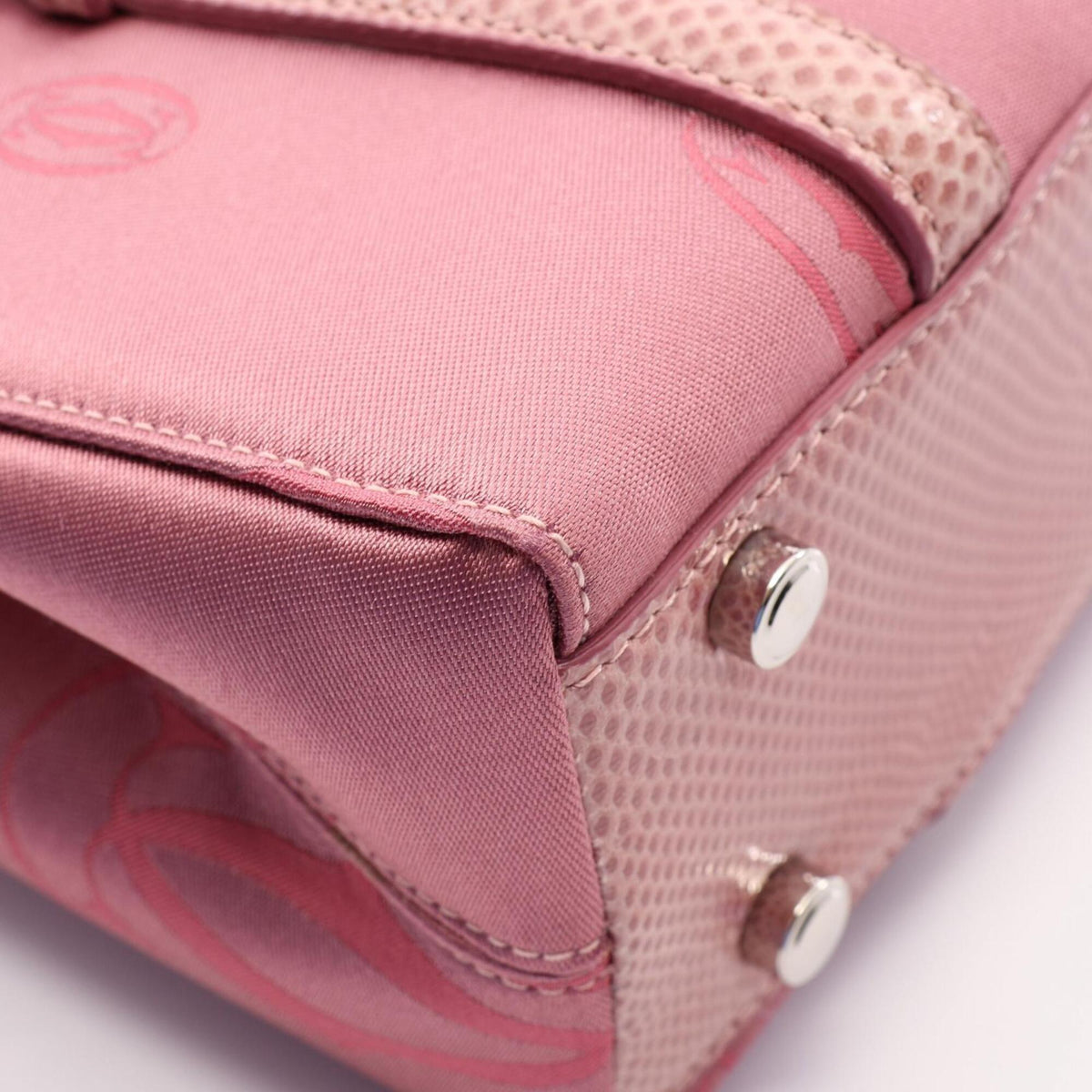 Cartier Pink Nylon Leather Handbag (Pre-Owned)