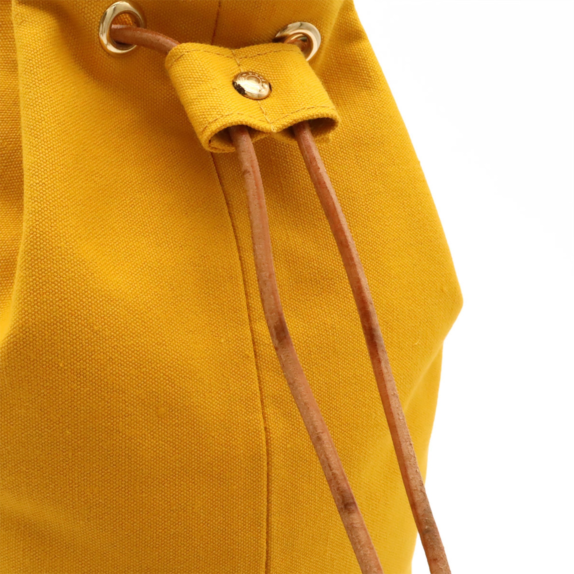Hermes Yellow Canvas Leather Shoulder Bag (Pre-Owned)