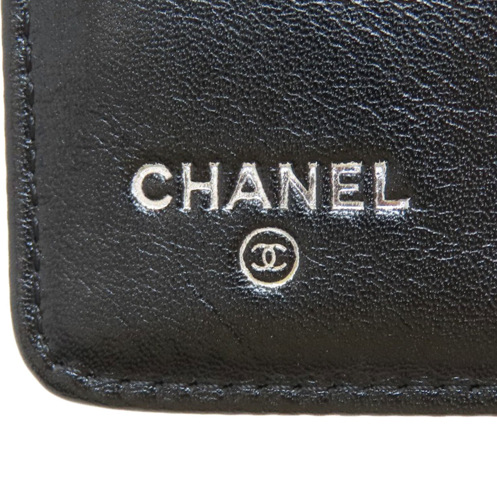 Chanel Black Leather Long Wallet (Bi-Fold) (Pre-Owned)