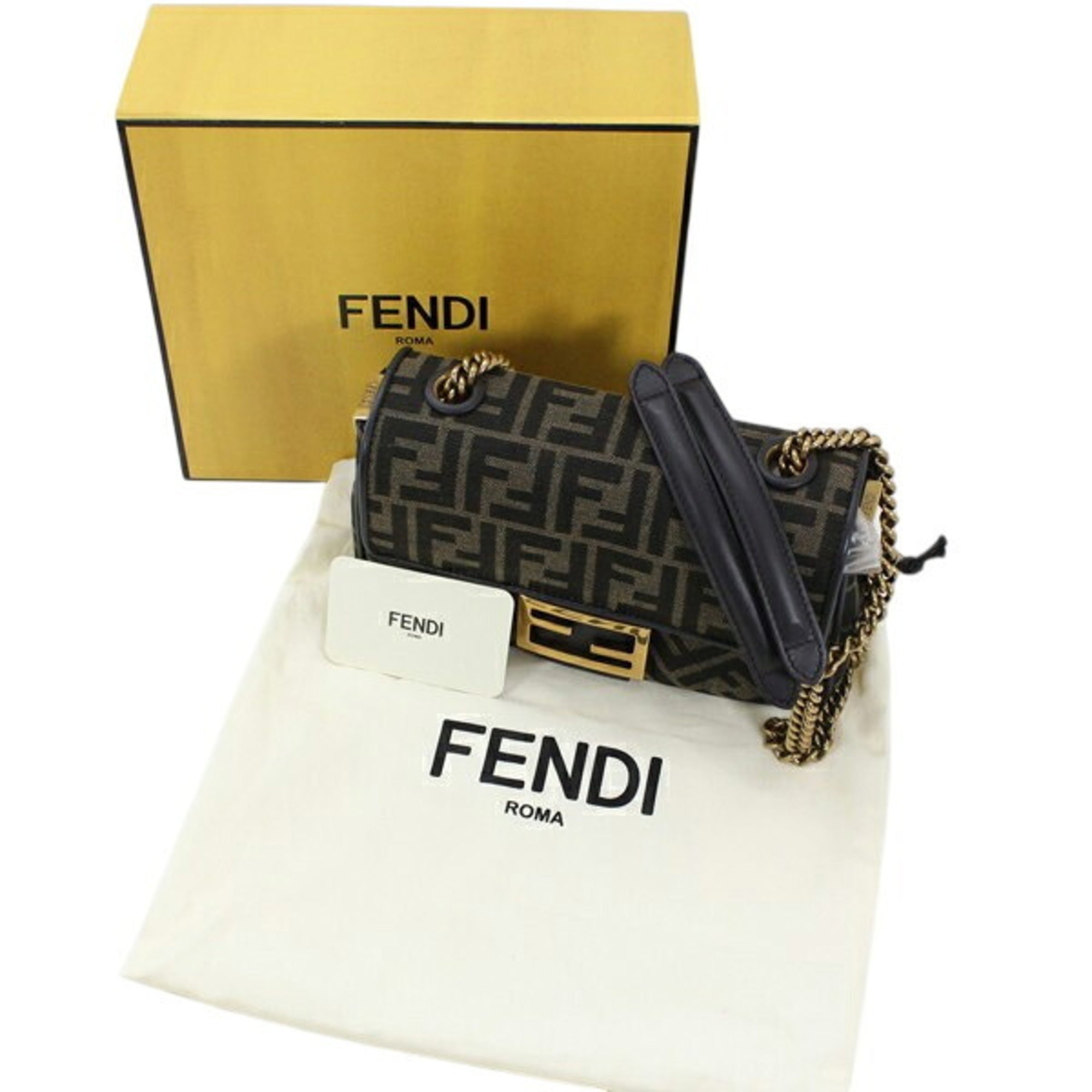 Fendi Brown Jacquard Shoulder Bag (Pre-Owned)