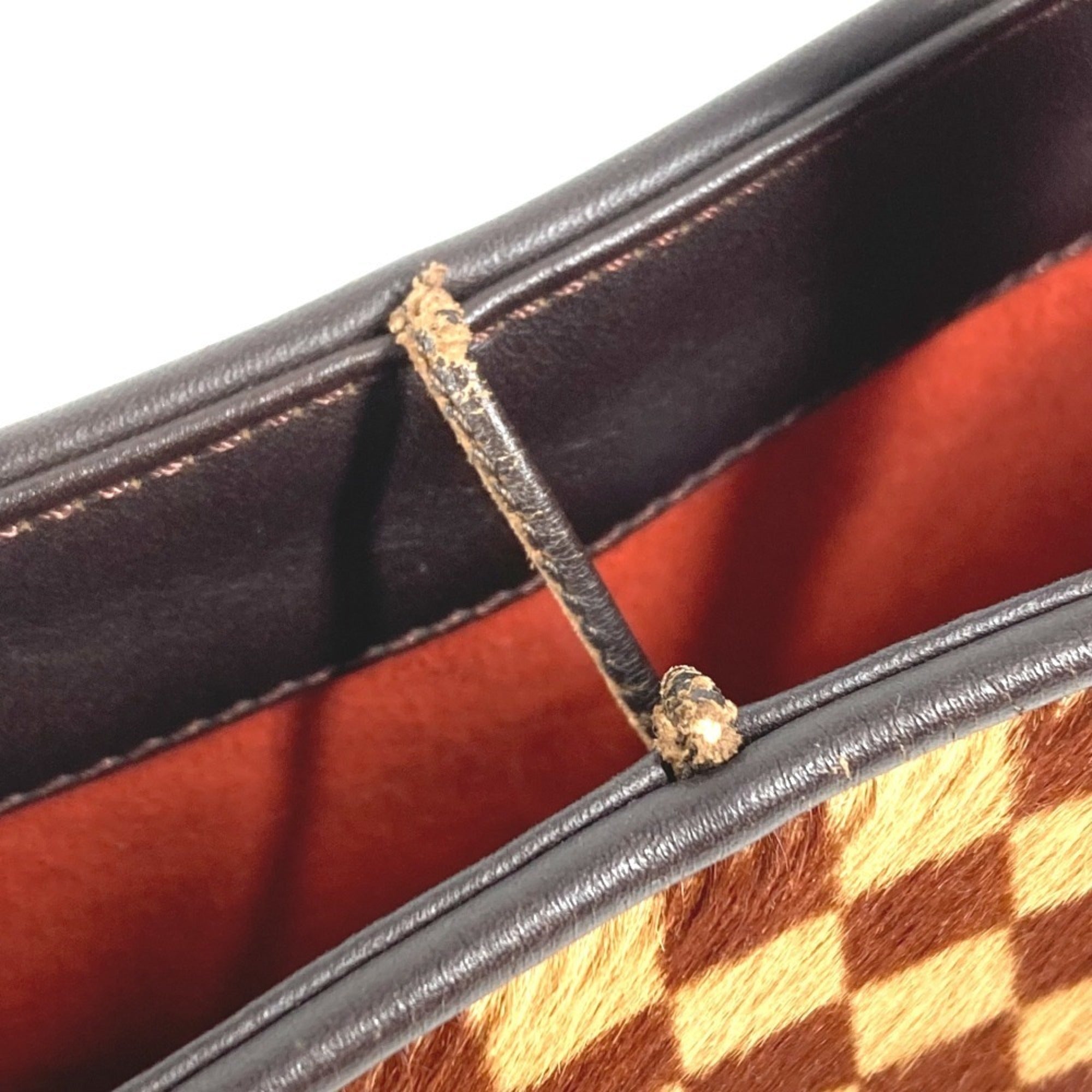 Louis Vuitton Beige Brown Leather Handbag Tote Bag (Pre-Owned)