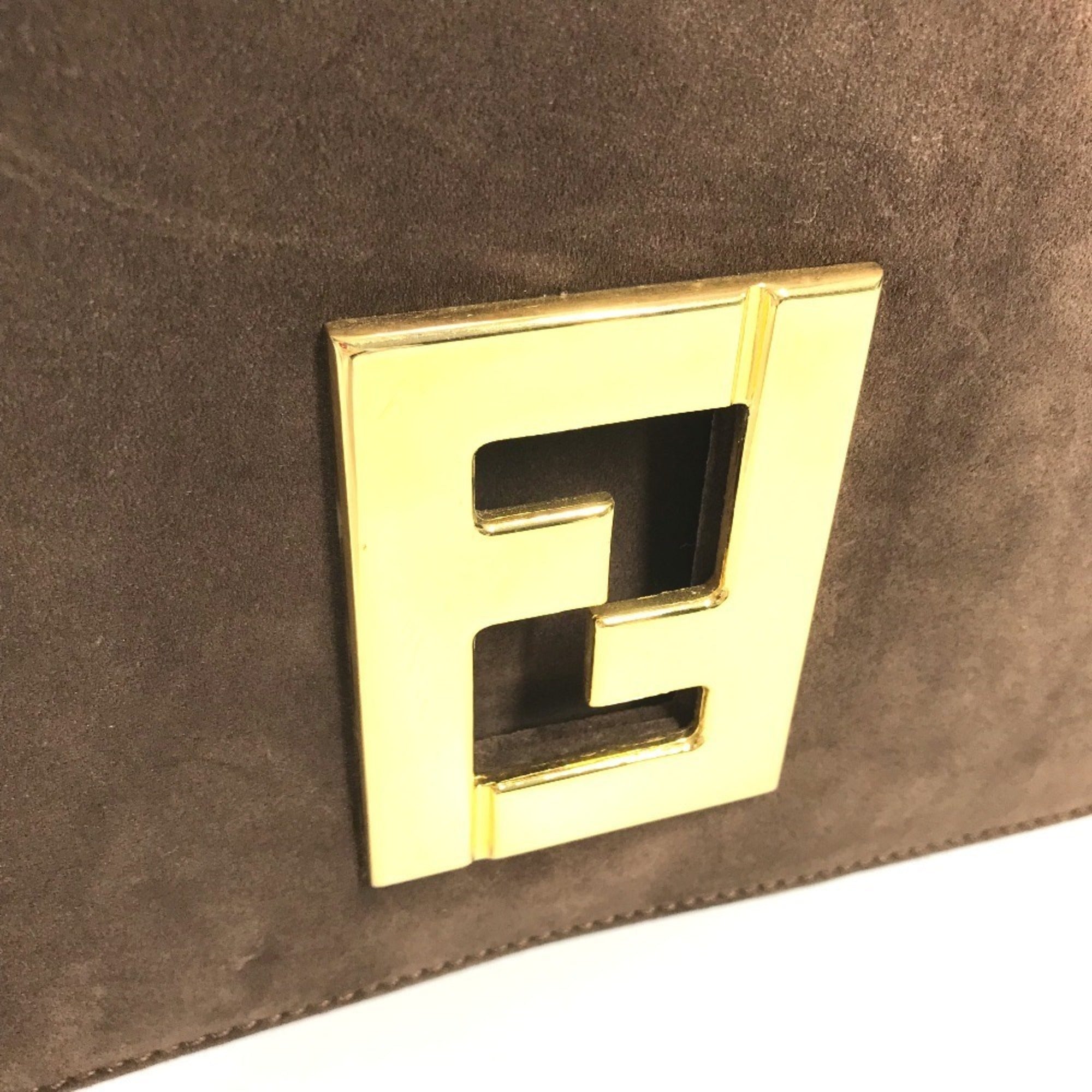 Fendi Brown Suede Shoulder Bag (Pre-Owned)
