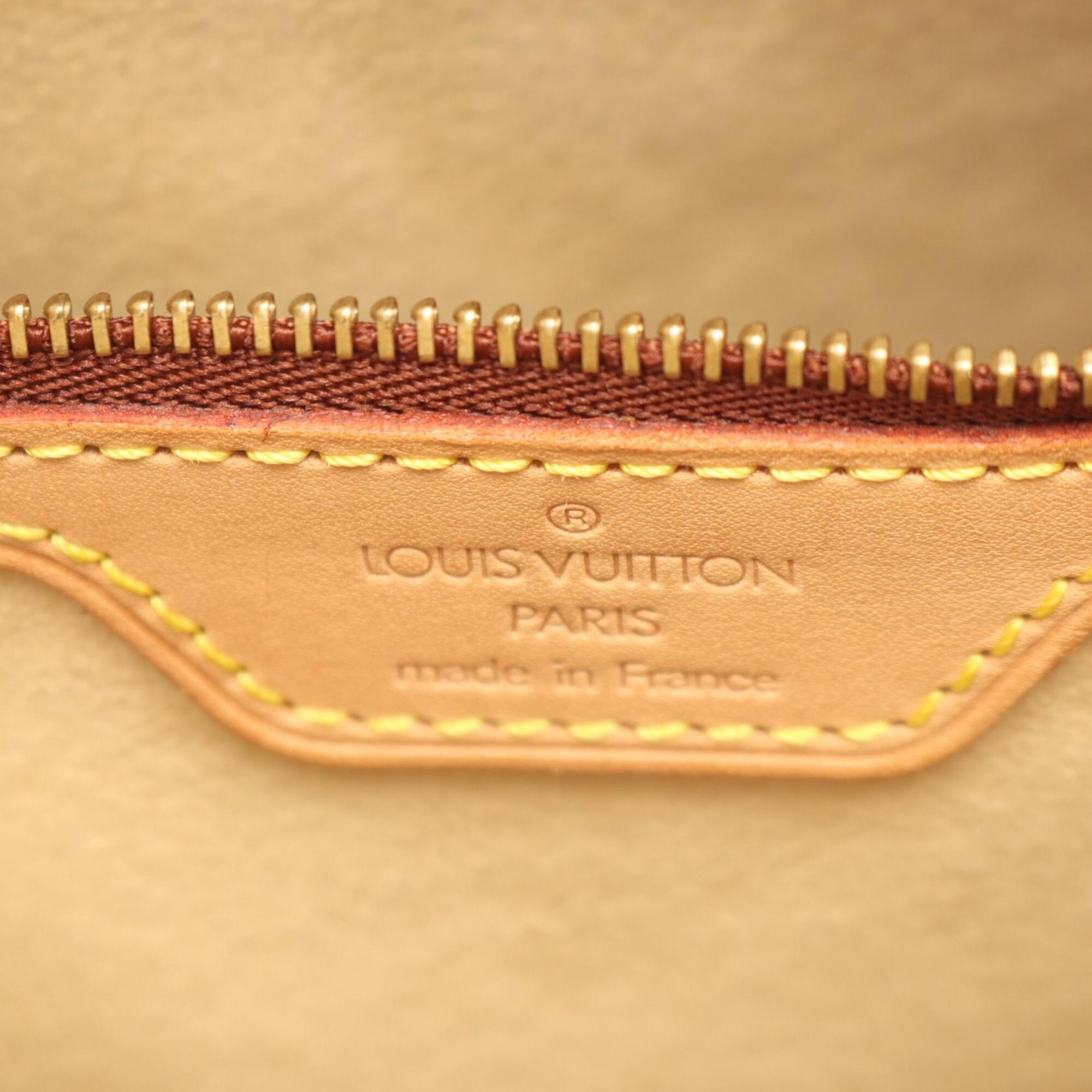 Louis Vuitton Brown Coated Canvas Leather Handbag Shoulder Bag (Pre-Owned)
