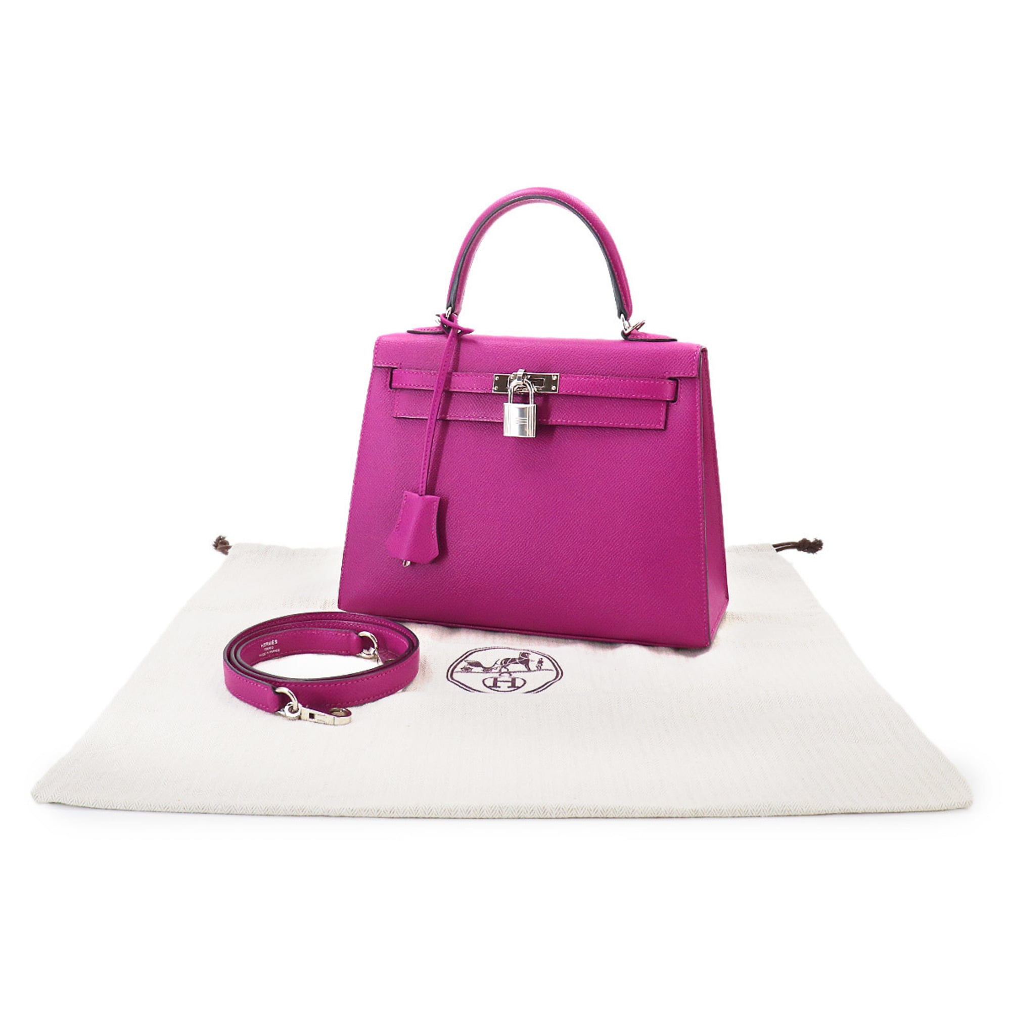 Hermes Kelly Rose Purple Epsom Leather Handbag (Pre-Owned)