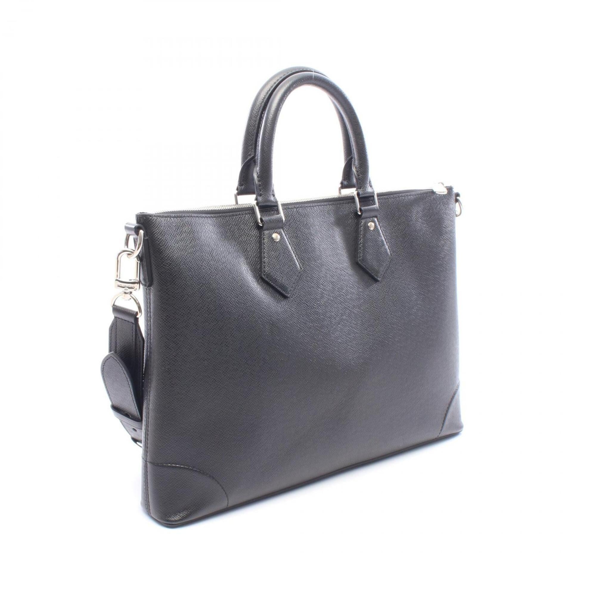 Louis Vuitton Black Noir Taiga Leather Leather Briefcase Handbag (Pre-Owned)