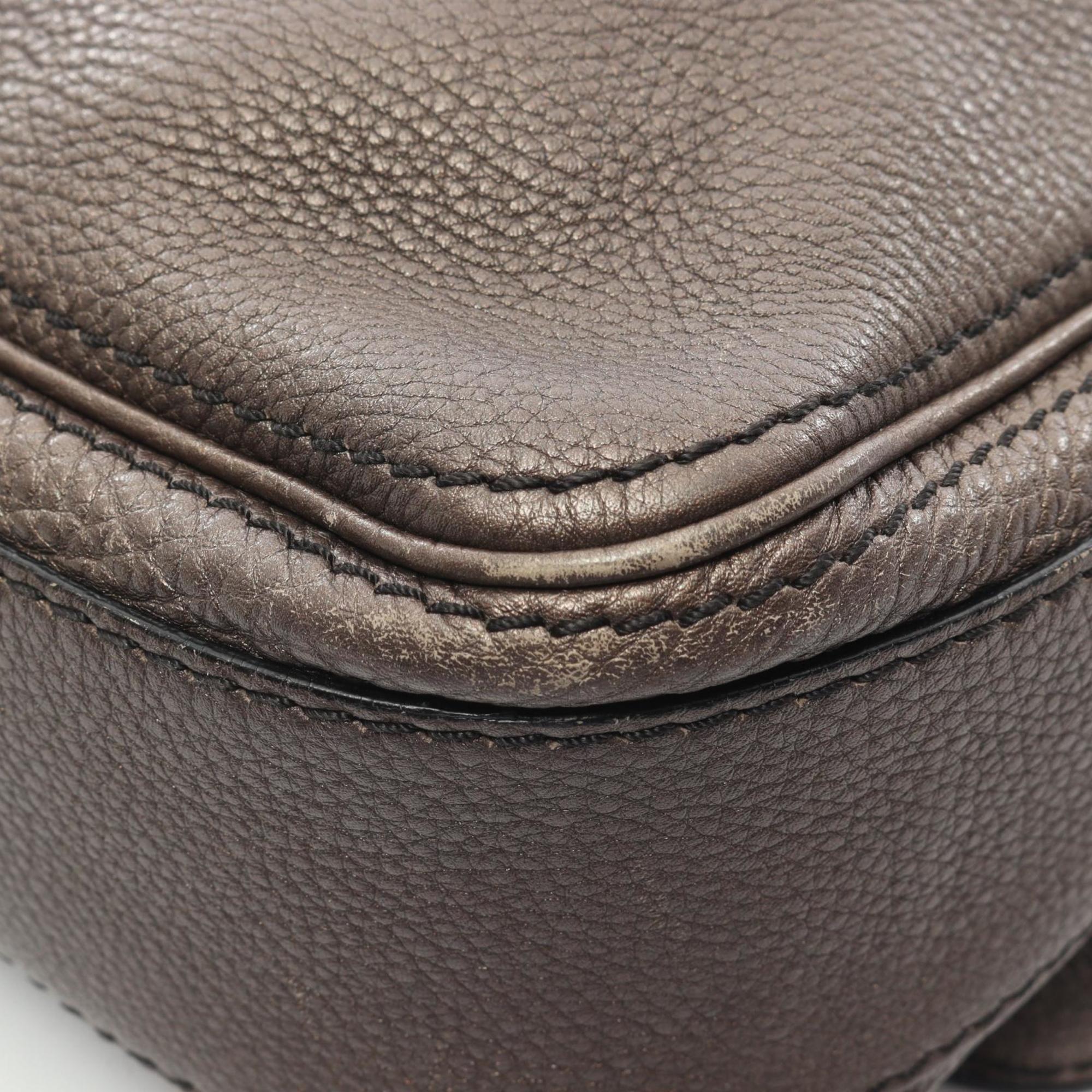 Celine Brown Leather Handbag Messenger Bag Shoulder Bag (Pre-Owned)