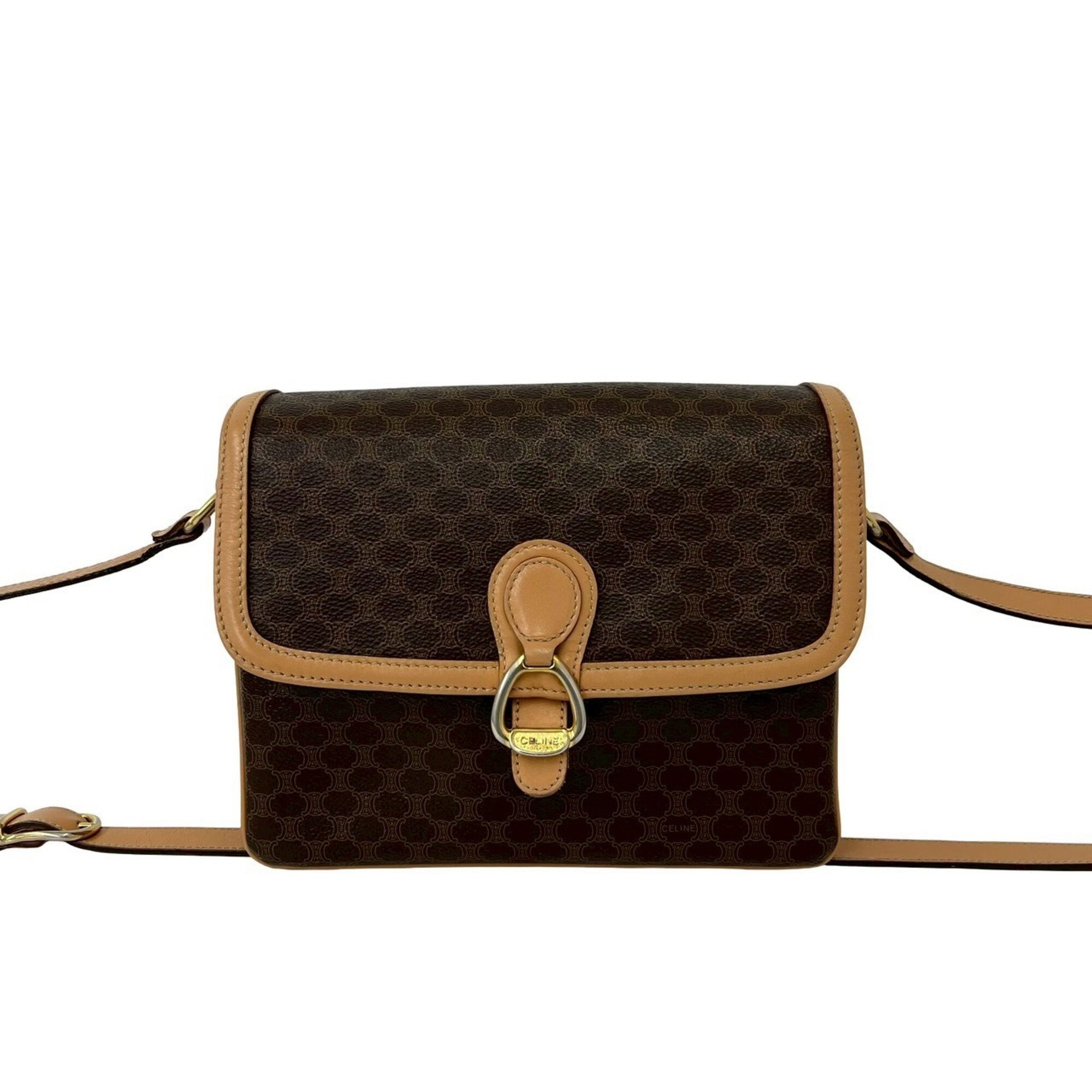 Celine Brown Leather Pvc Shoulder Bag (Pre-Owned)