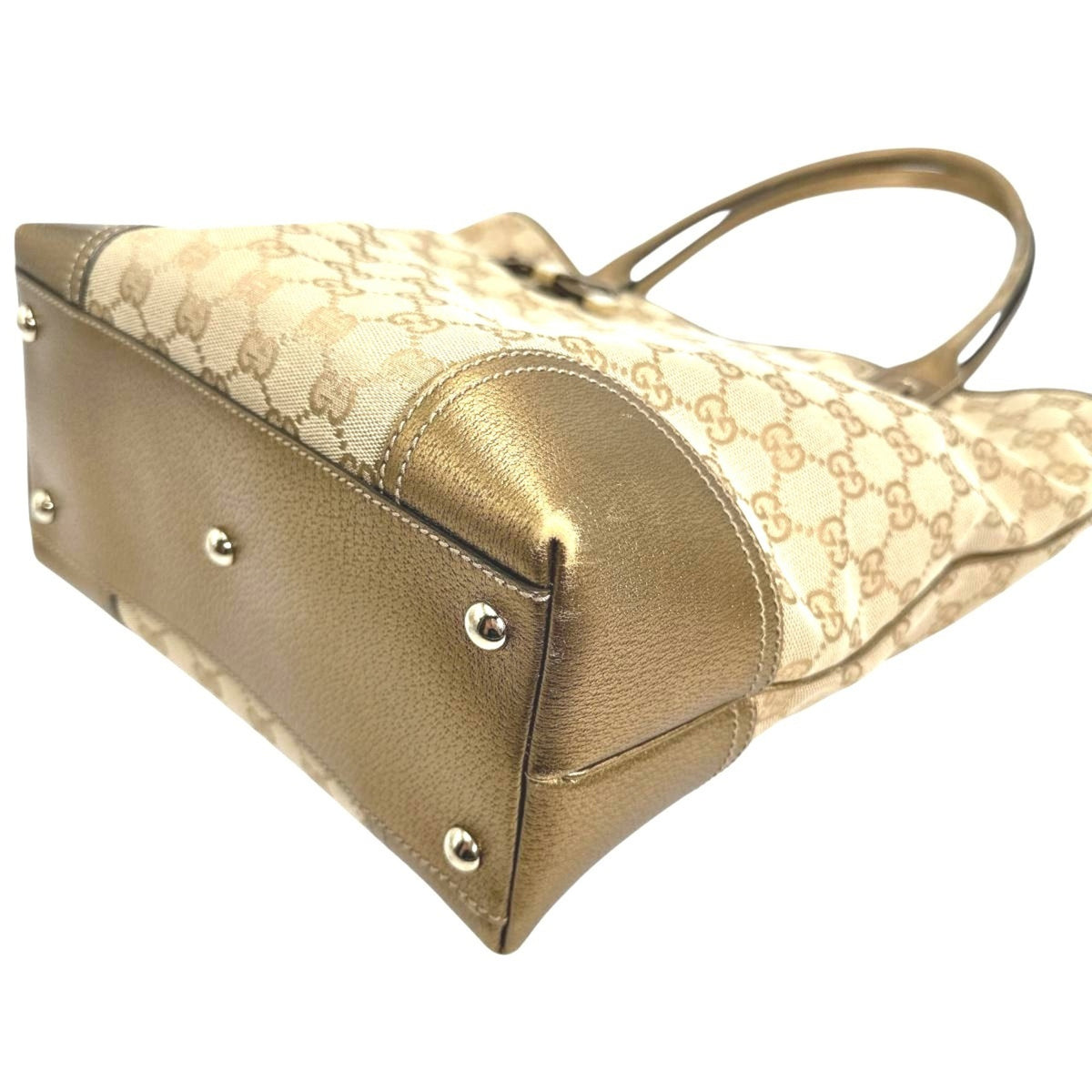 Gucci Beige Gg Canvas Handbag Tote Bag (Pre-Owned)