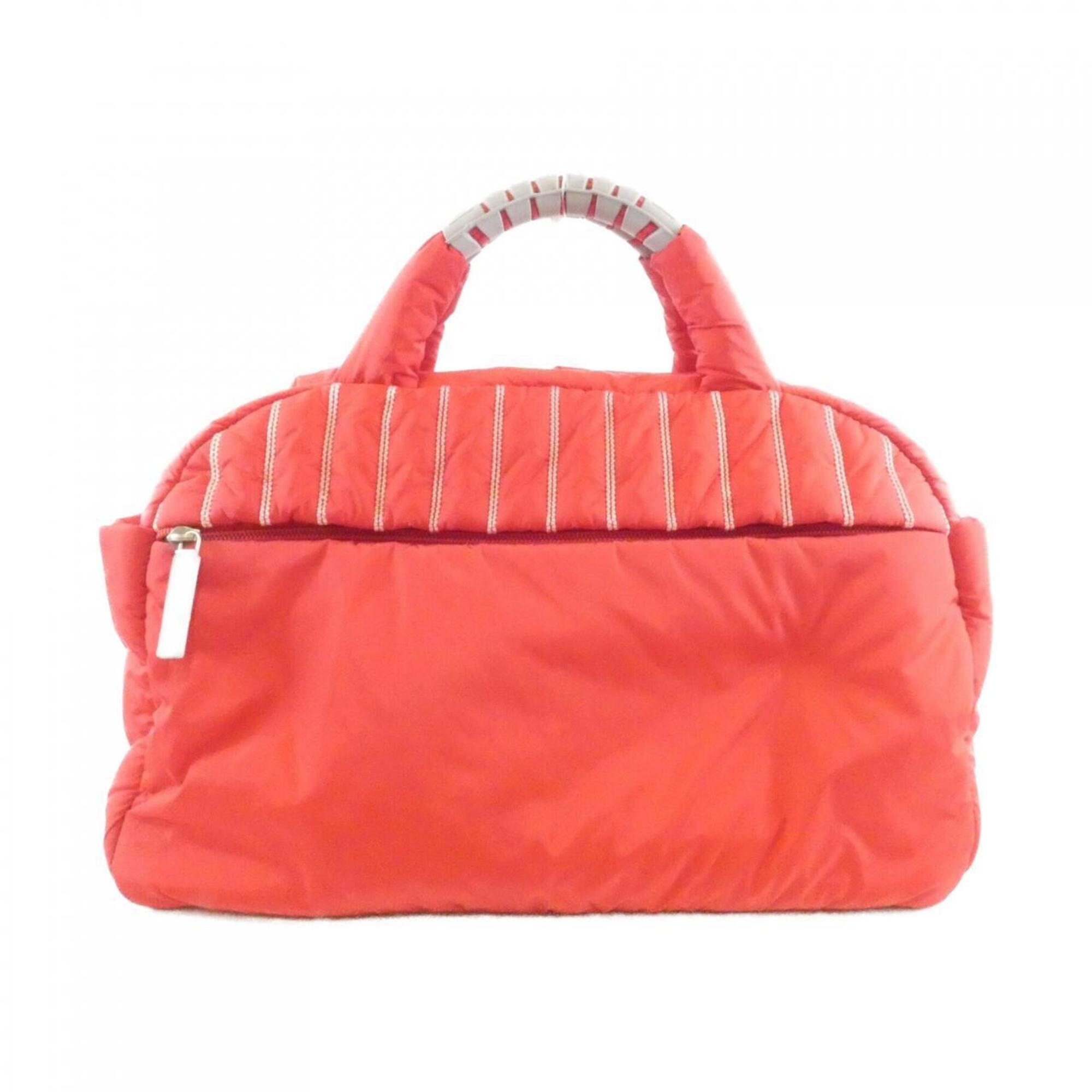 Chanel Red Color Nylon Handbag (Pre-Owned)