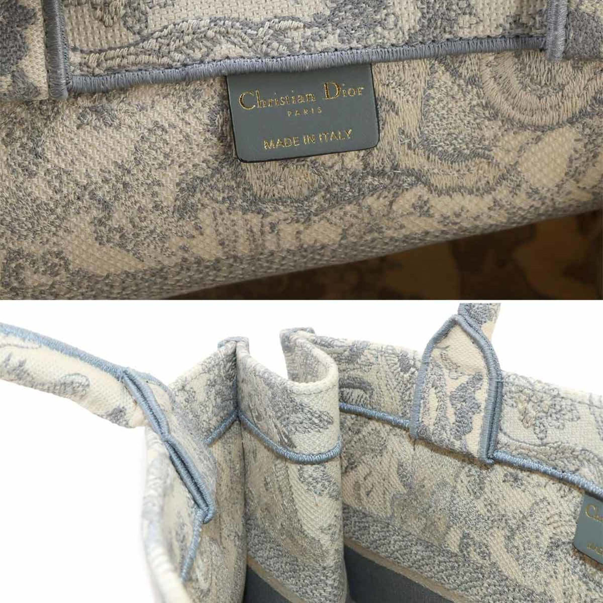 Christian Dior Gray Canvas Handbag Tote Bag (Pre-Owned)