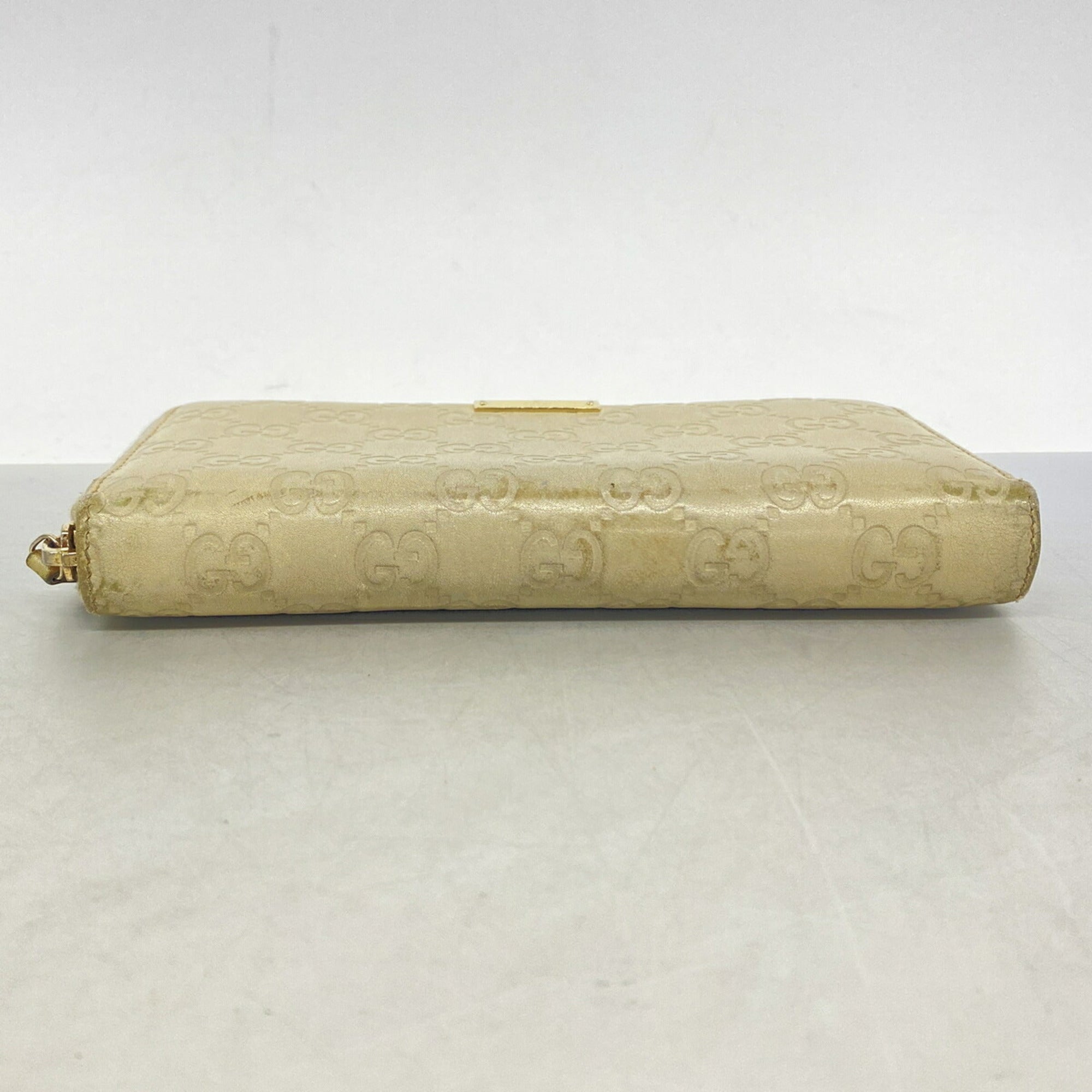 Gucci Beige Leather Long Wallet (Bi-Fold) (Pre-Owned)