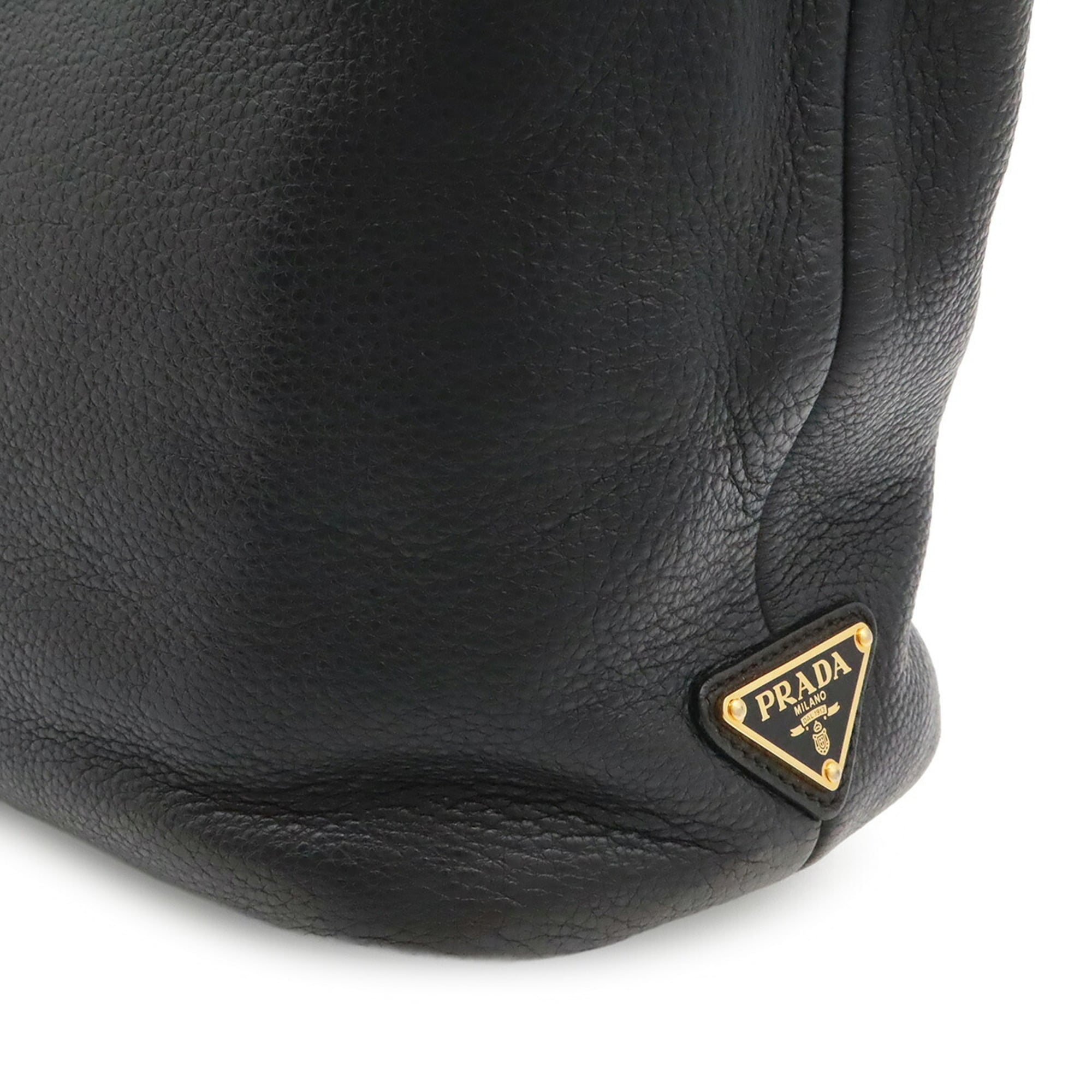 Prada Black Nero Leather Handbag Tote Bag (Pre-Owned)