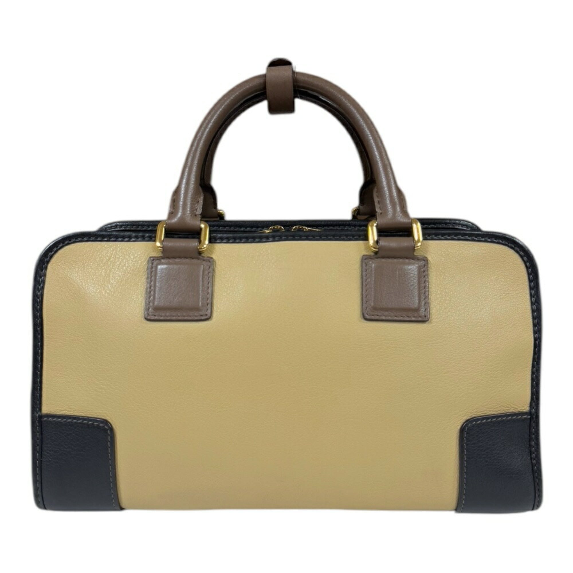 Loewe Beige Black Leather Handbag (Pre-Owned)