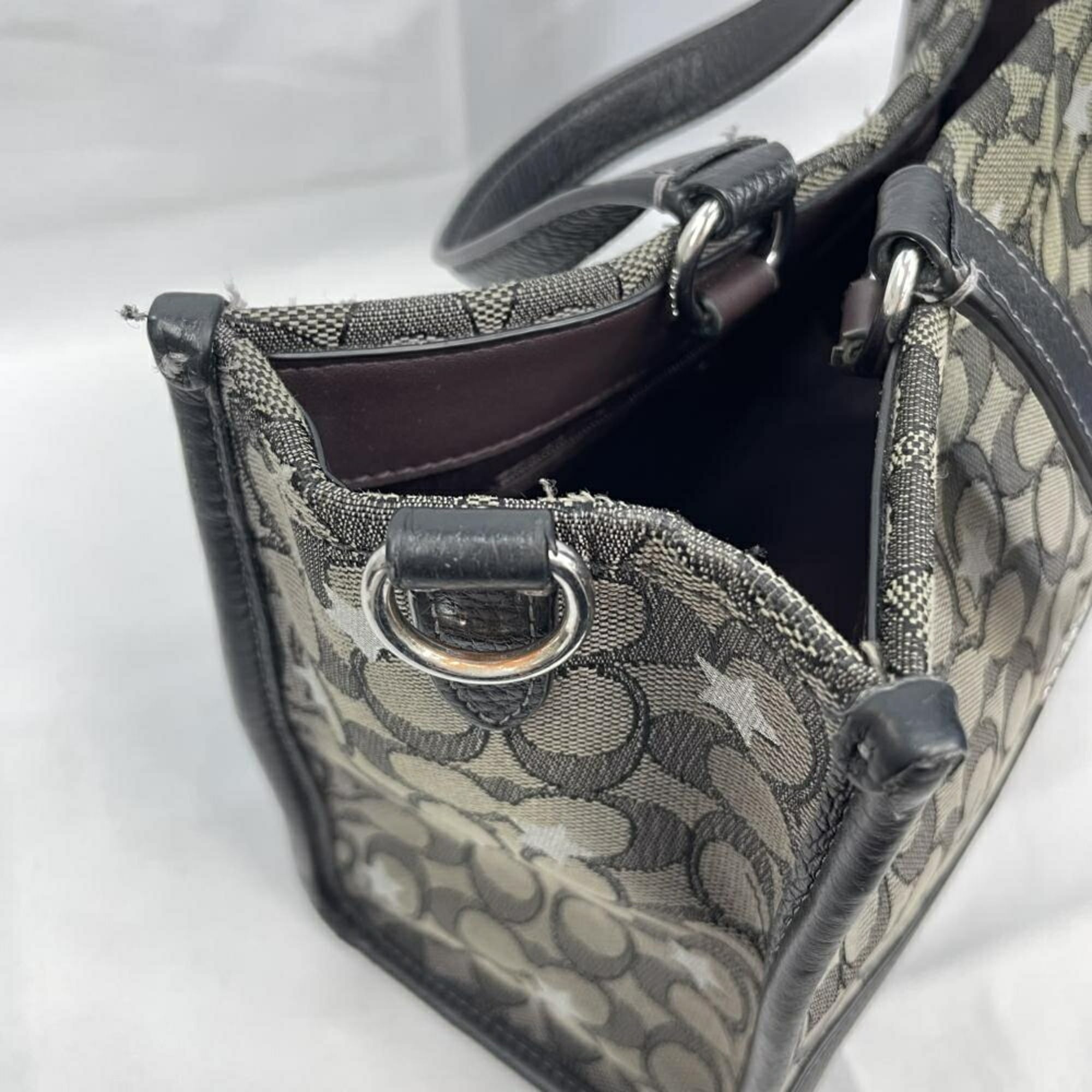 Coach Silver Signature Line Tote Bag (Pre-Owned)