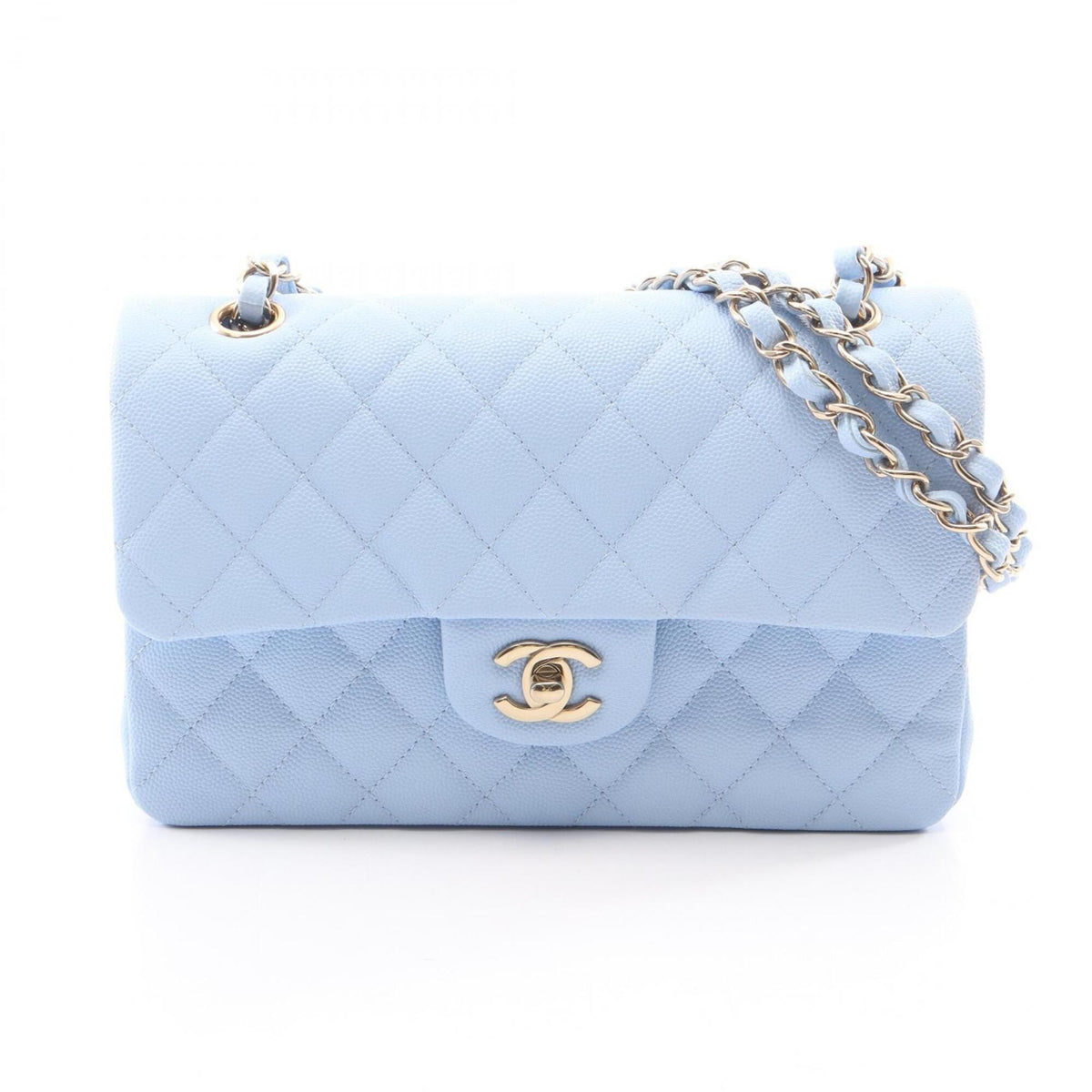 Chanel Blue Grained Calfskin Handbag Shoulder Bag (Pre-Owned)