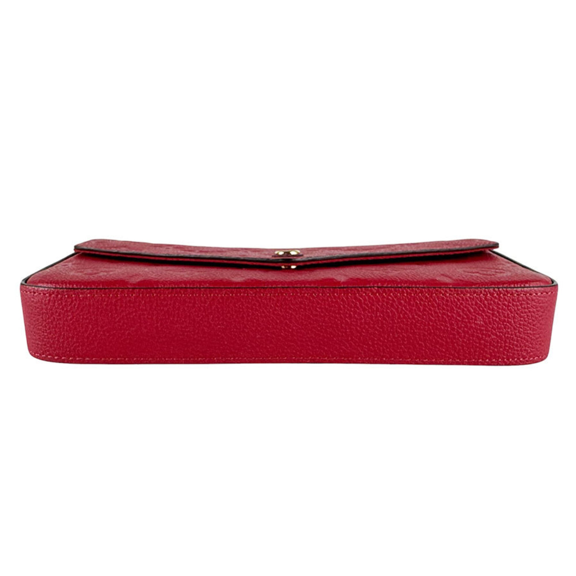 Louis Vuitton Red Color Monogram Empreinte Pochette Shoulder Bag (Pre-Owned)