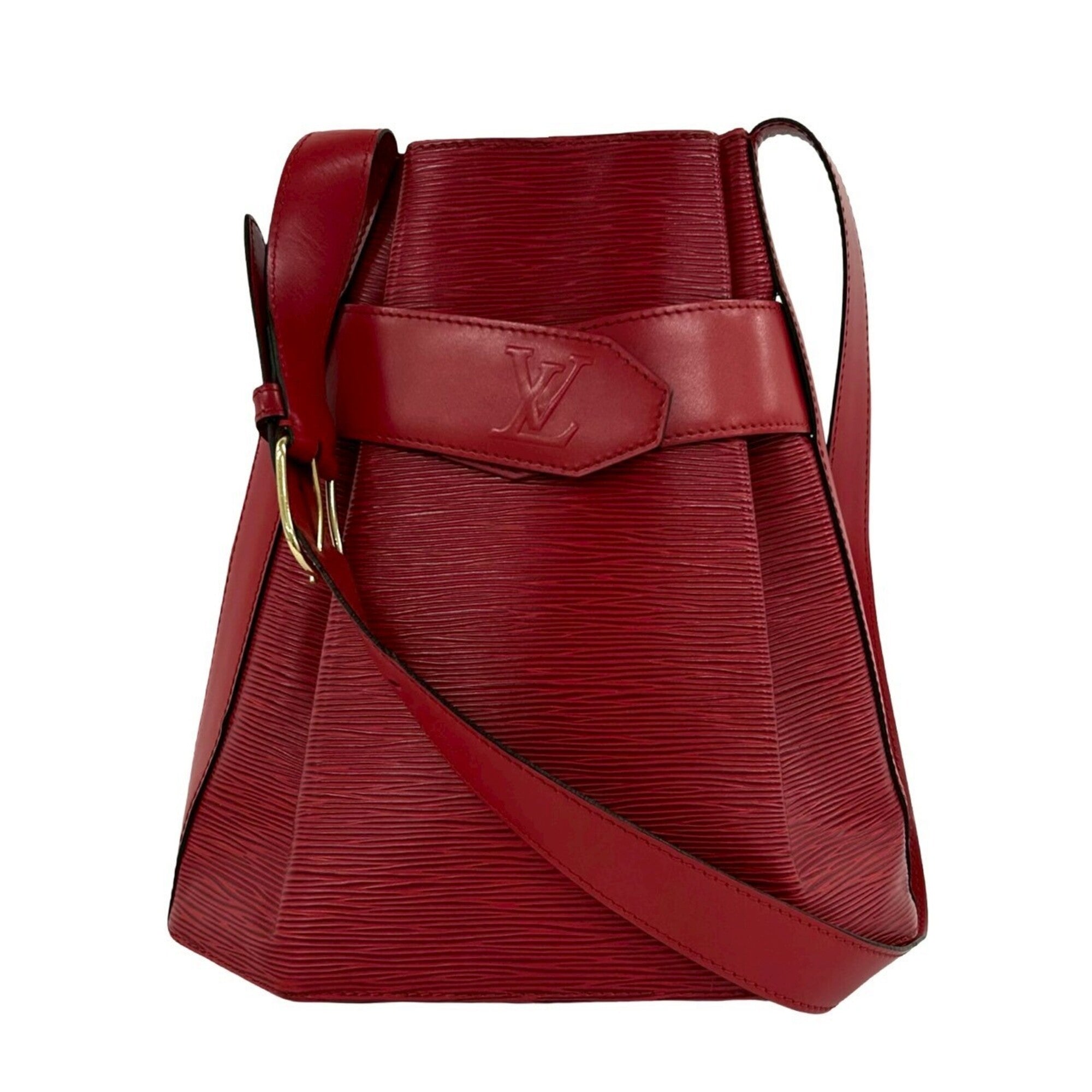 Louis Vuitton Red Color Leather Shoulder Bag (Pre-Owned)