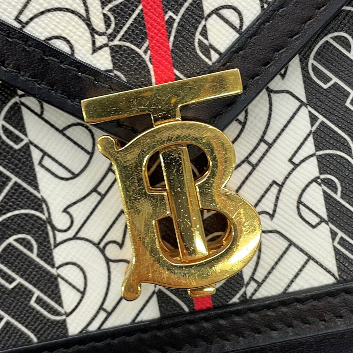 Burberry Black Brown Multi-Color Pvc Leather Handbag Shoulder Bag (Pre-Owned)