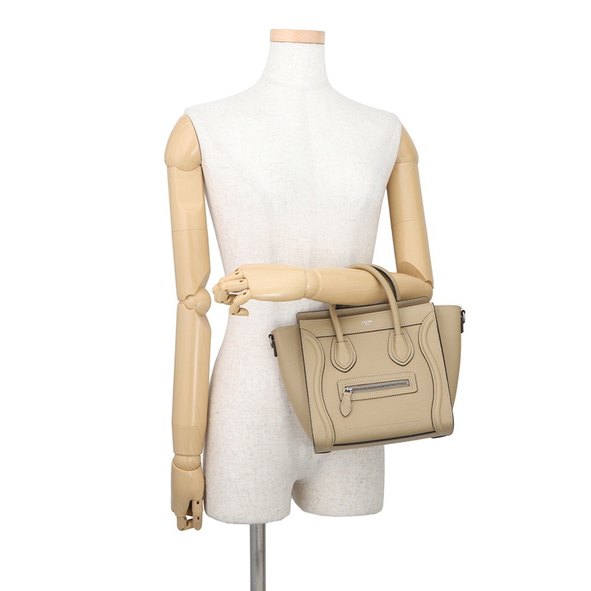 Celine Luggage Silver Leather Handbag (Pre-Owned)