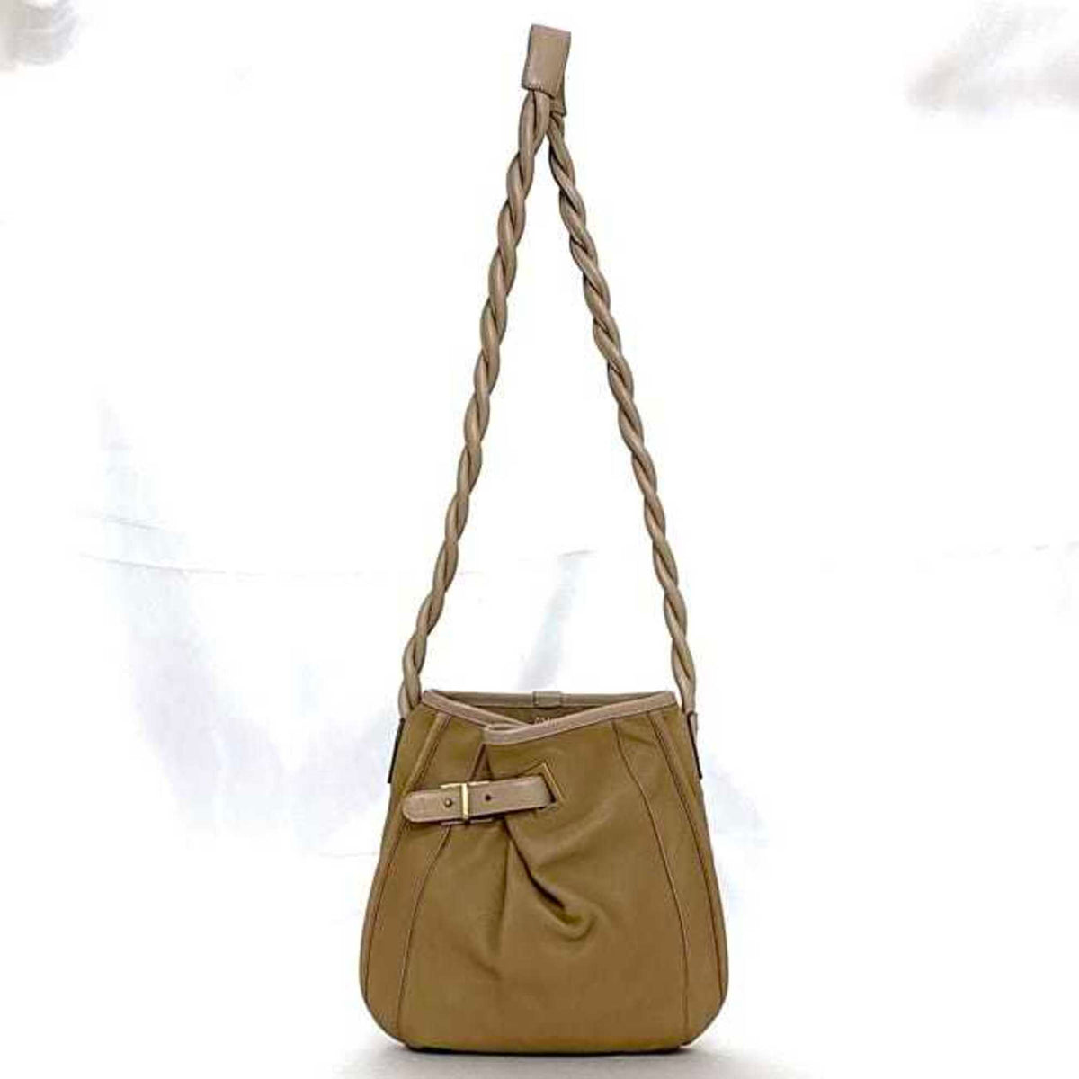 Chloé Beige Brown Leather Shoulder Bag (Pre-Owned)