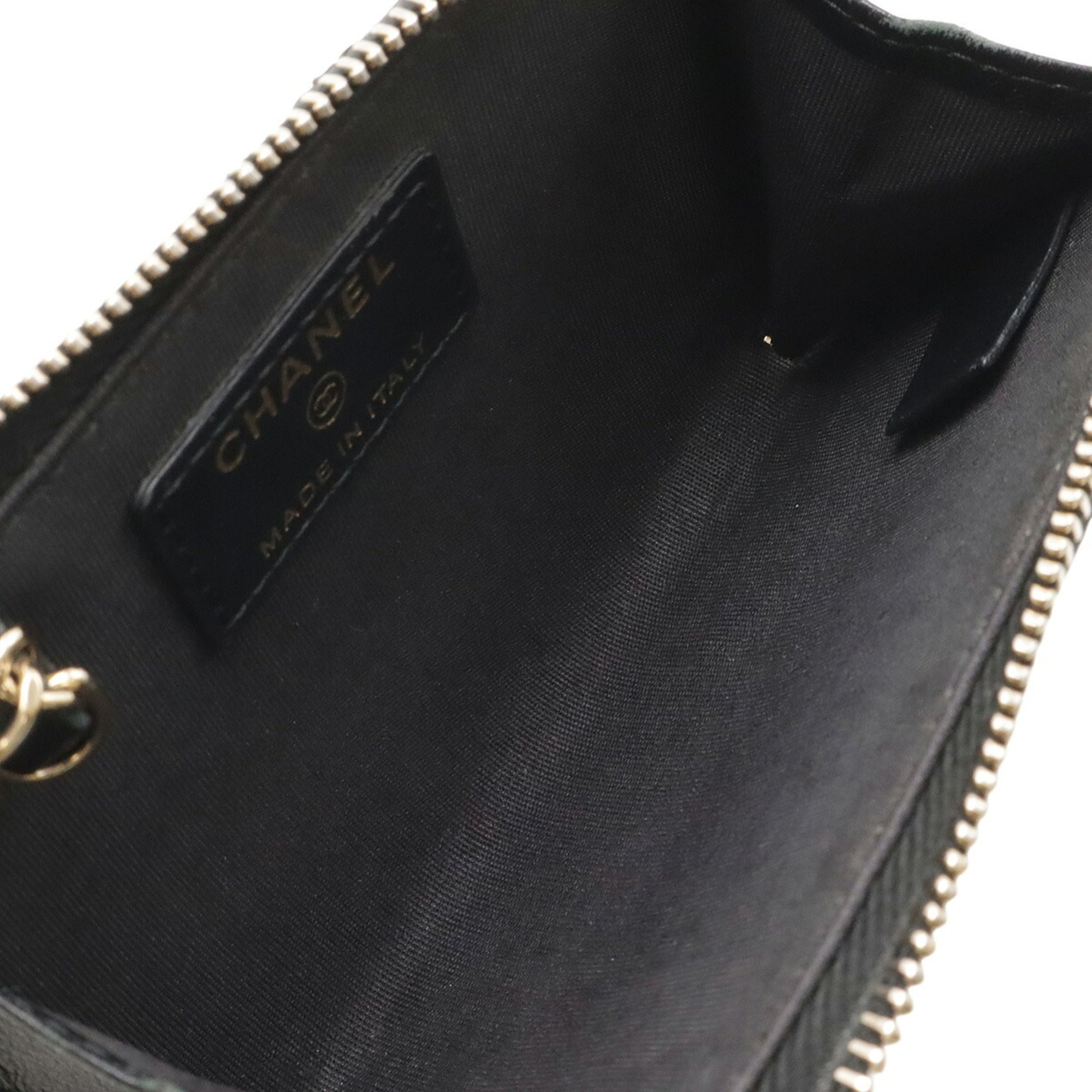 Chanel Black Leather Coin Purse/Coin Case (Pre-Owned)