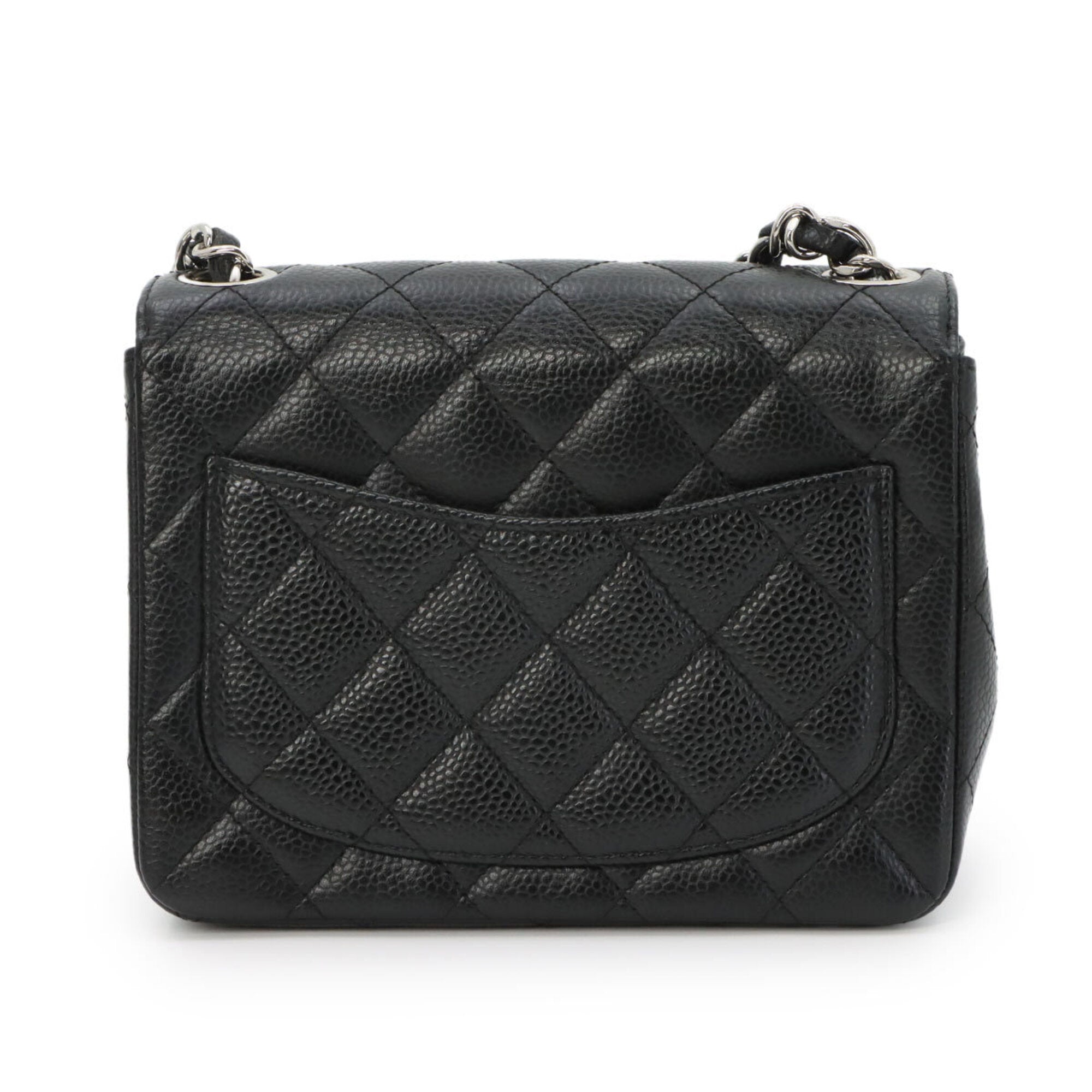 Chanel Black Grained Calfskin Handbag Shoulder Bag (Pre-Owned)