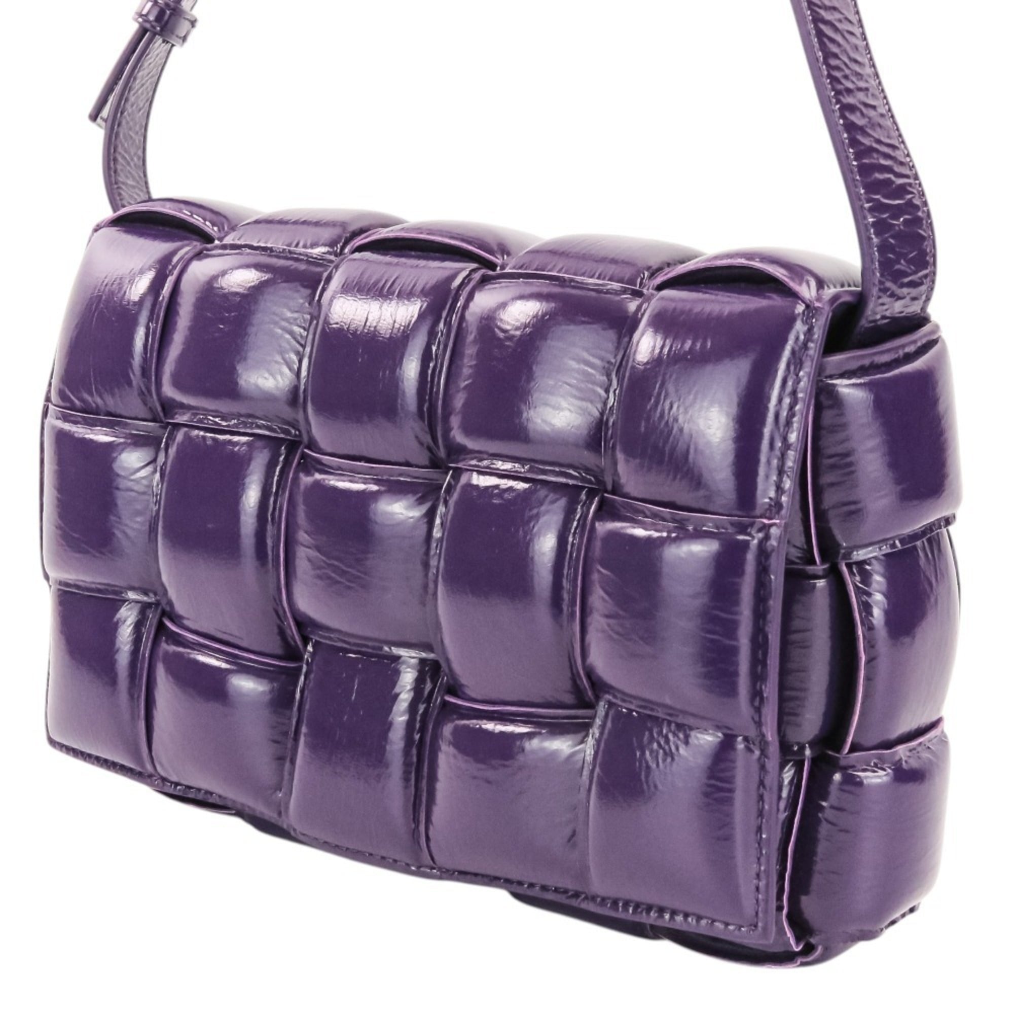 Bottega Veneta Purple Patent Leather Shoulder Bag (Pre-Owned)