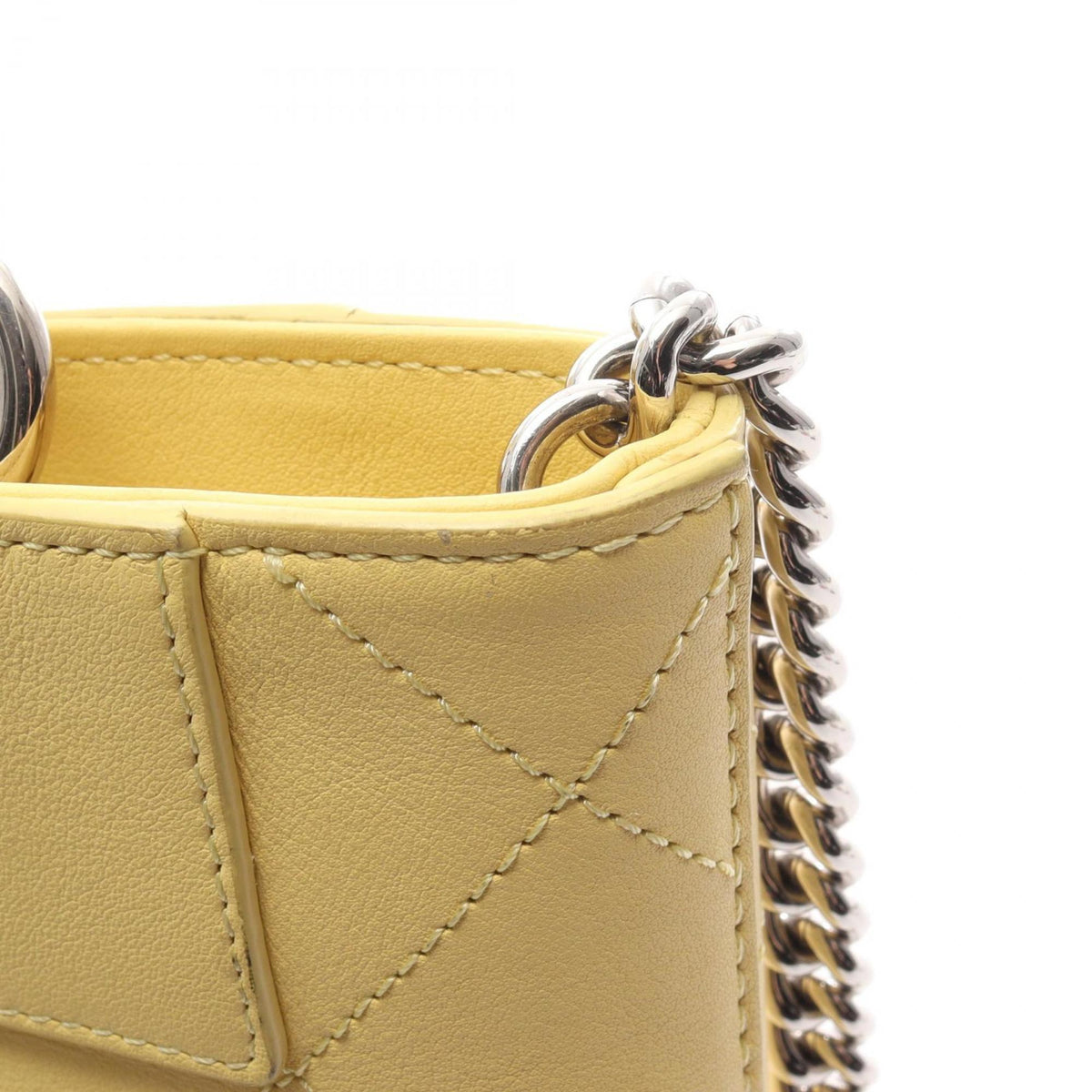 Chanel Yellow Leather Handbag Shoulder Bag (Pre-Owned)