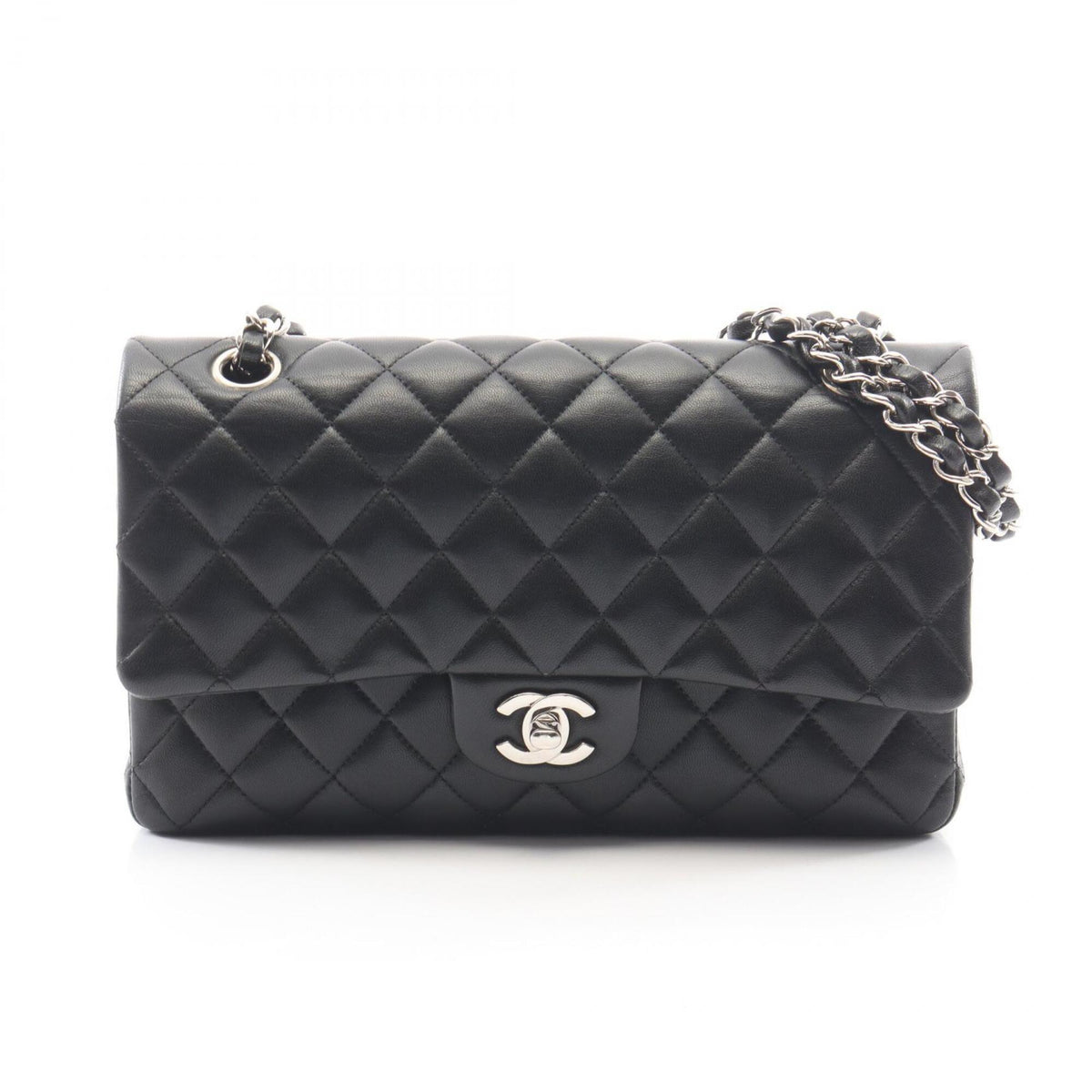 Chanel Black Leather Handbag Shoulder Bag (Pre-Owned)