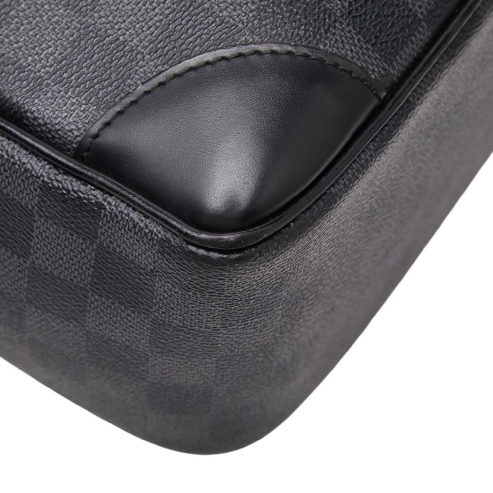 Louis Vuitton Black Gray Pvc Leather Briefcase (Pre-Owned)