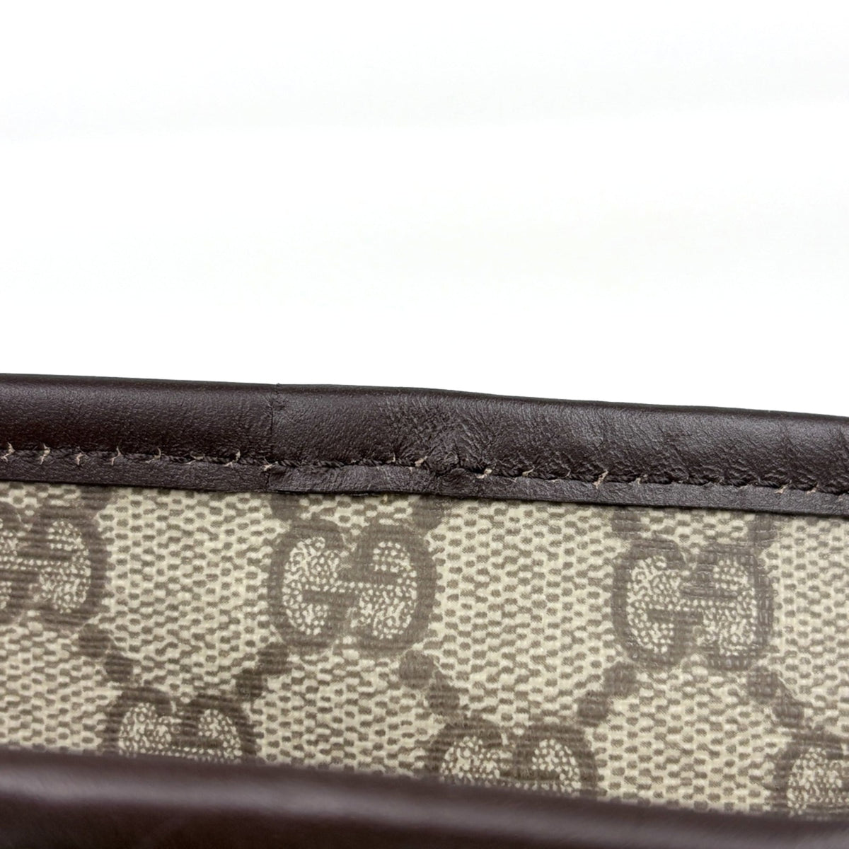Gucci Beige Brown Coated Canvas Leather Tote Bag (Pre-Owned)