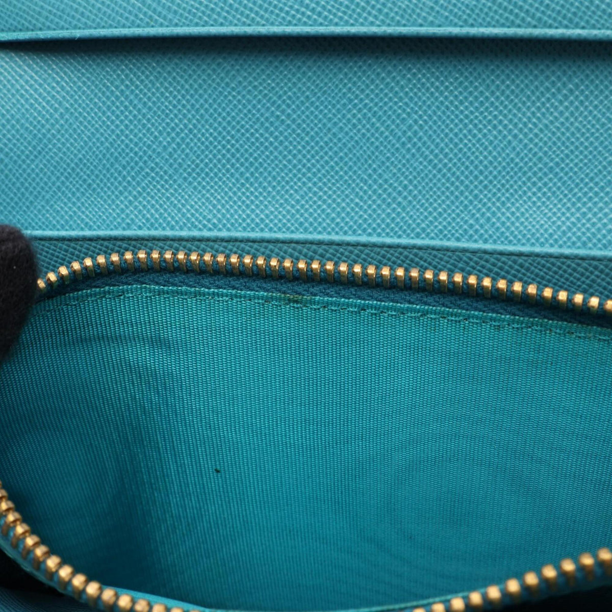 Prada Blue Leather Long Wallet (Bi-Fold) (Pre-Owned)