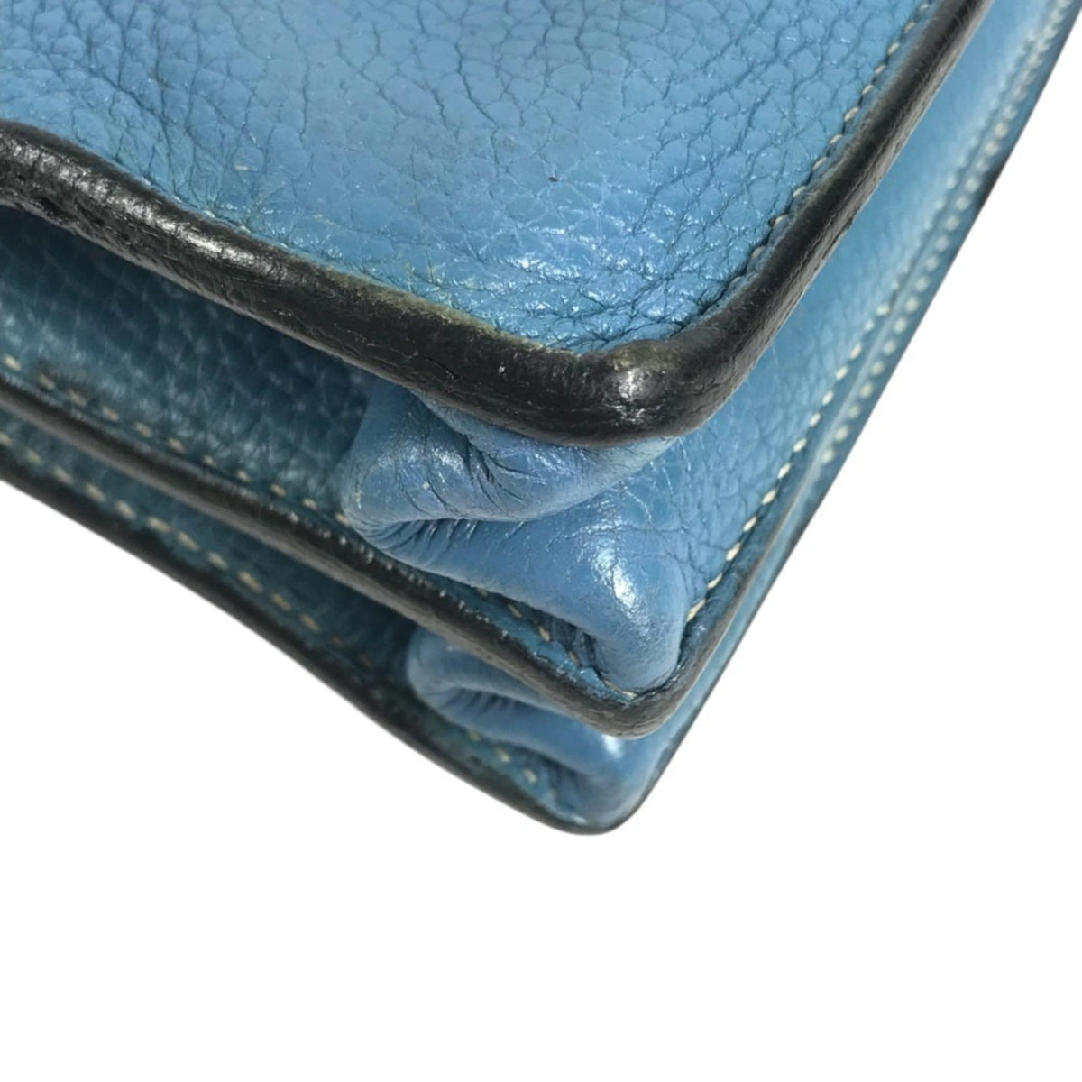Hermes Blue Taurillon Clemence Leather Briefcase Handbag (Pre-Owned)