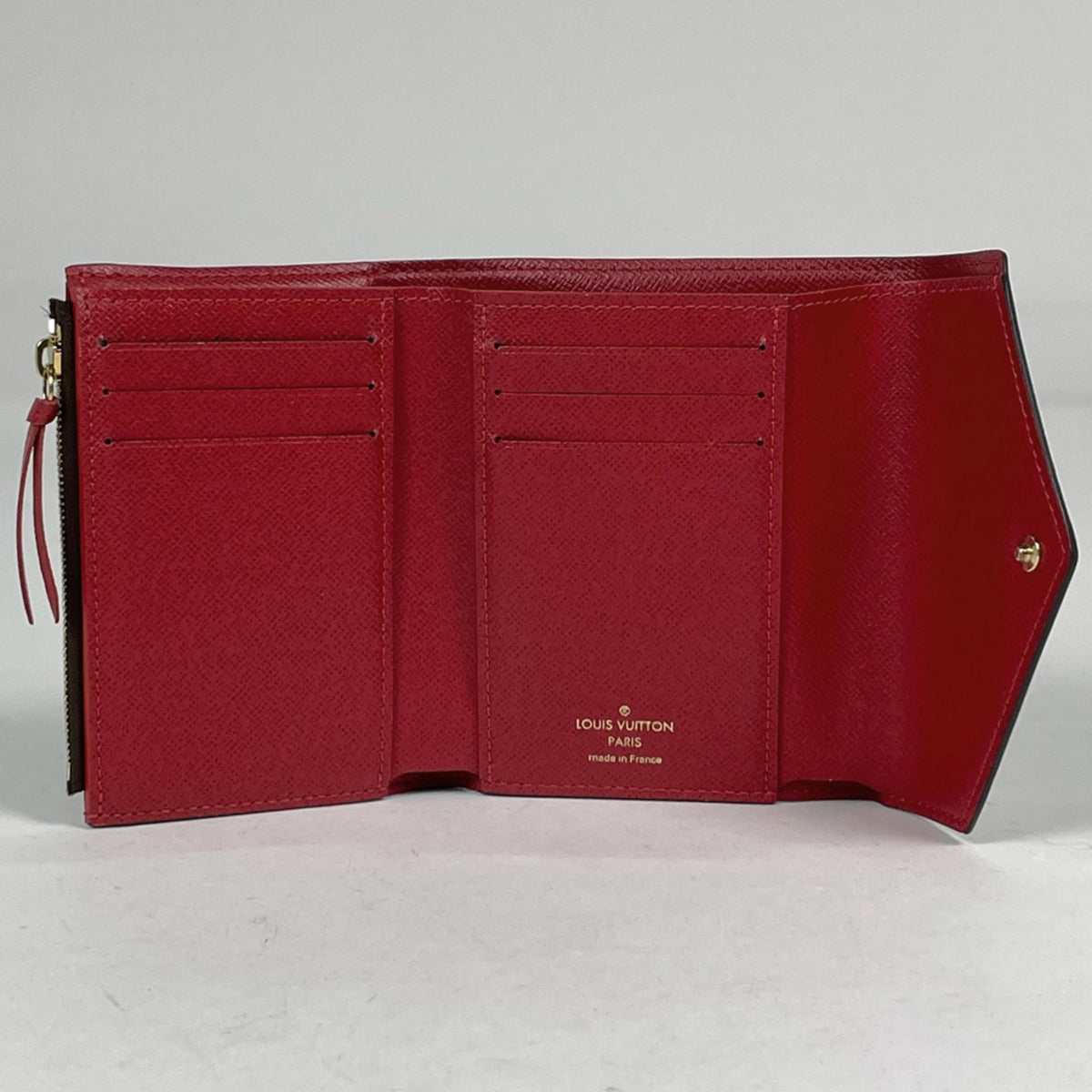 Louis Vuitton Brown Red Color Wallet (Tri-Fold) (Pre-Owned)