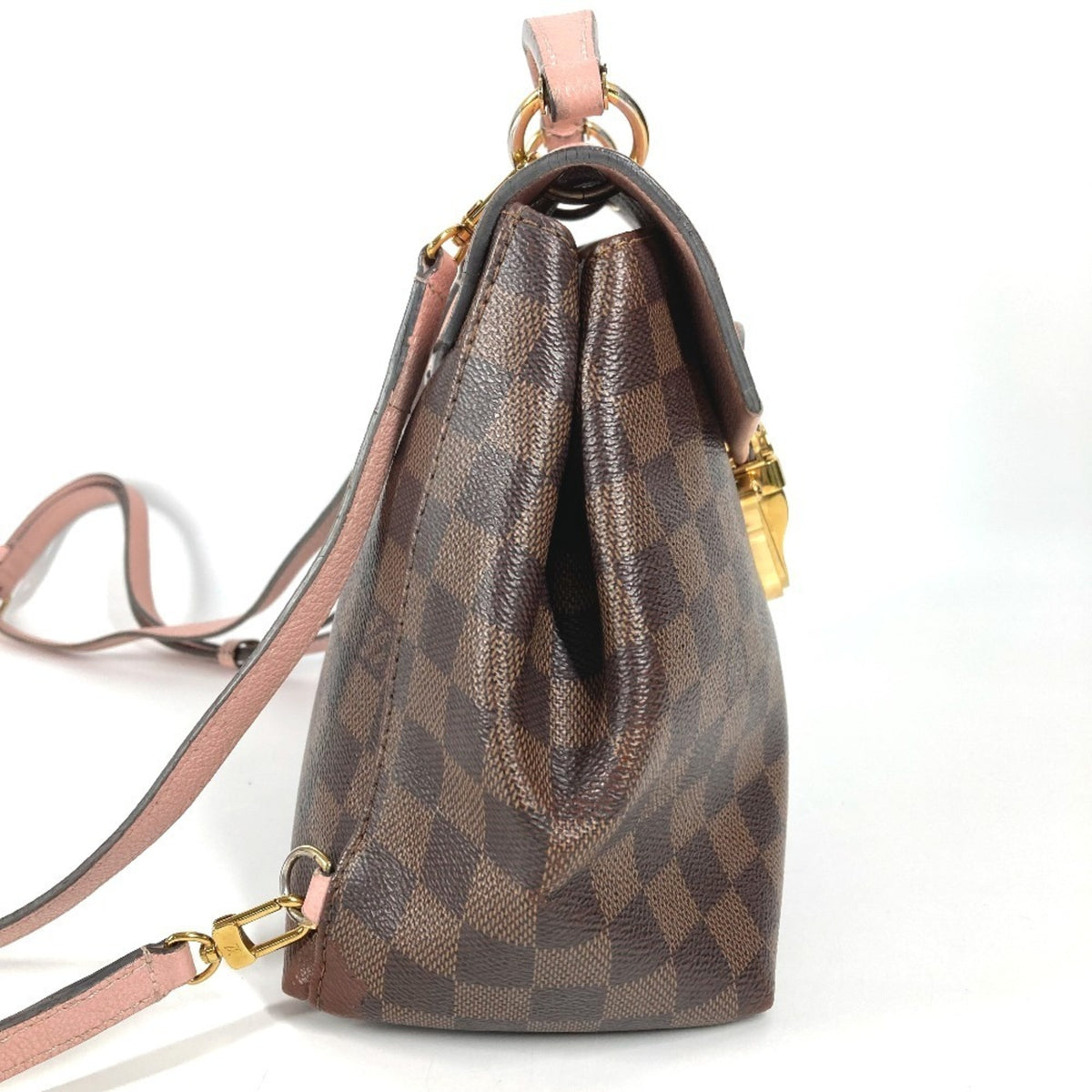 Louis Vuitton Brown Pink Damier Canvas Backpack Handbag (Pre-Owned)
