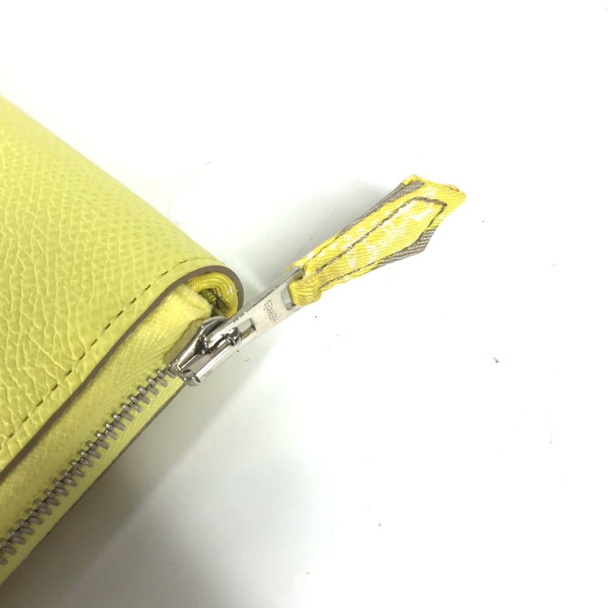 Hermes Silk'in Yellow Epsom Leather Long Wallet (Bi-Fold) (Pre-Owned)